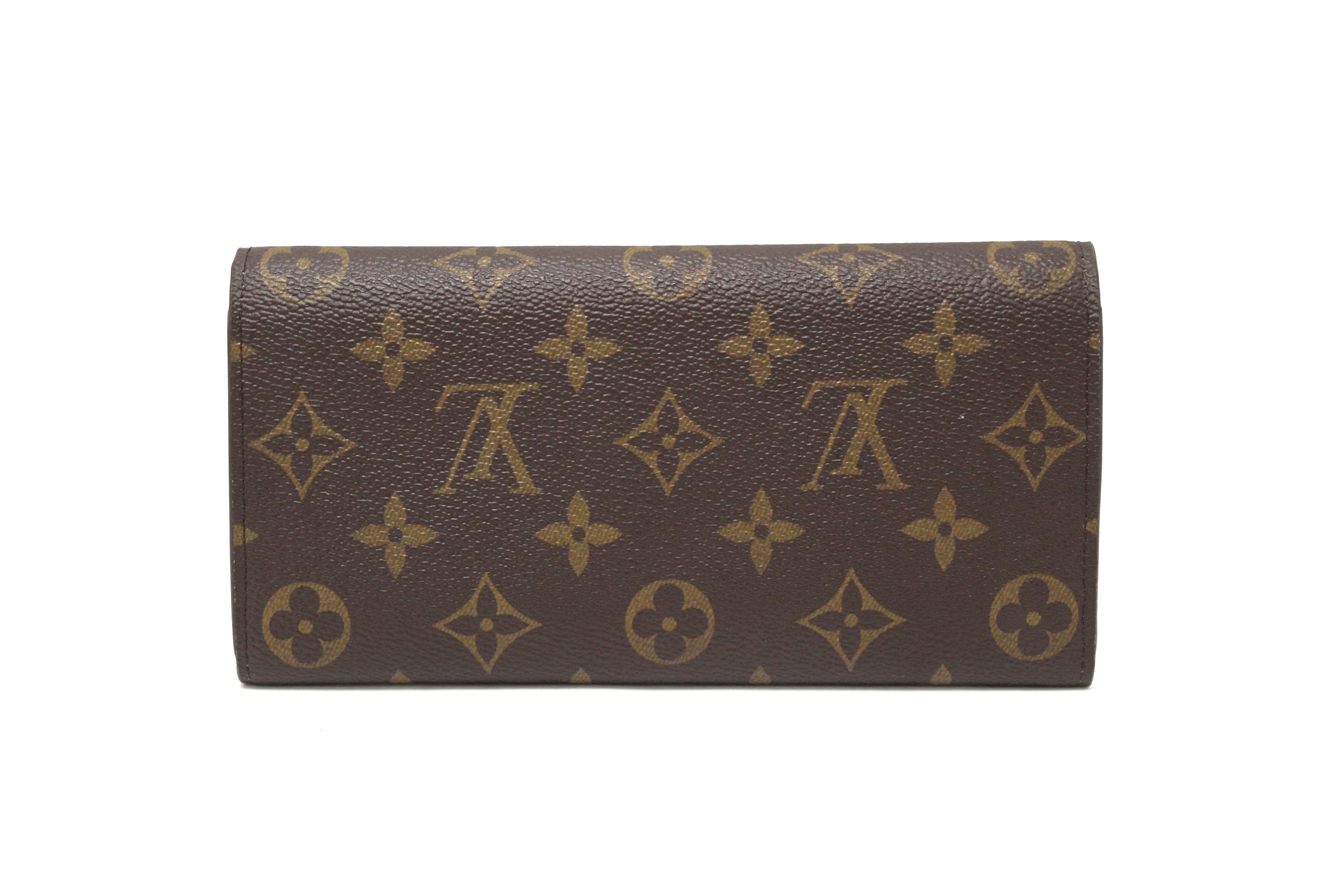 Authentic Louis Vuitton Classic Monogram Emilie Wallet Rose Pink