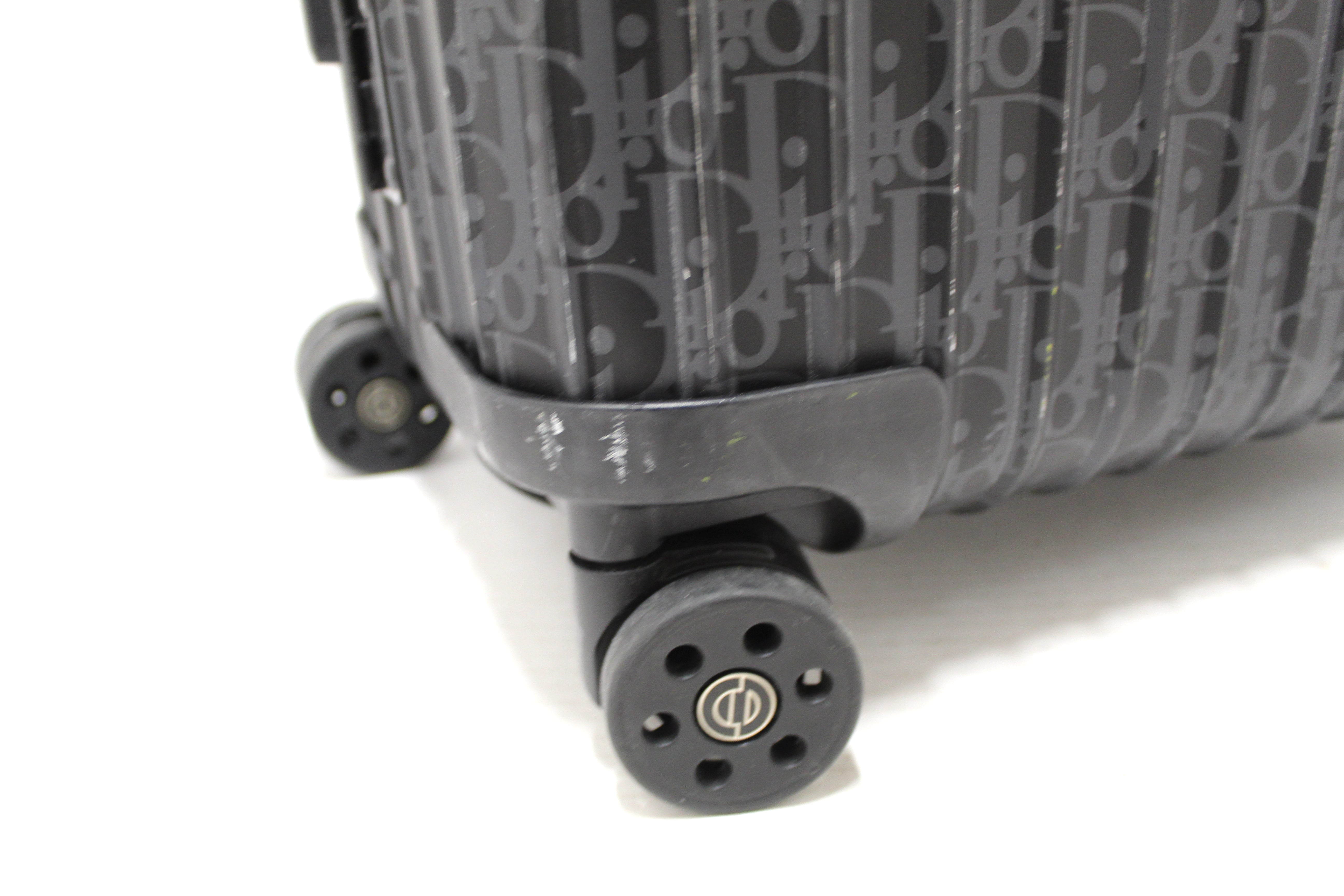 Authentic Dior x Rimowa Black Aluminum Carry On Suitcase
