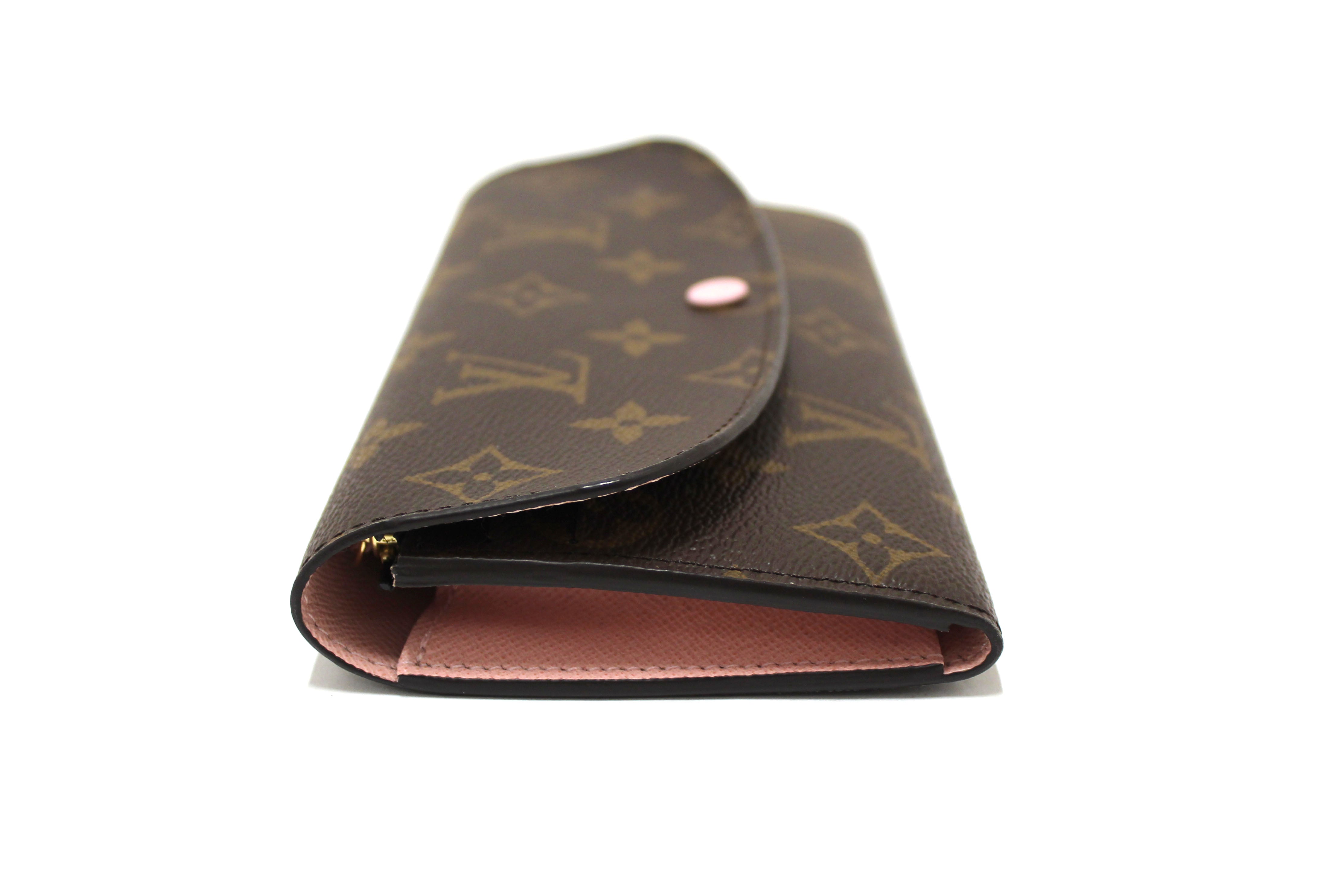 Authentic Louis Vuitton Classic Monogram Emilie Wallet Rose Pink