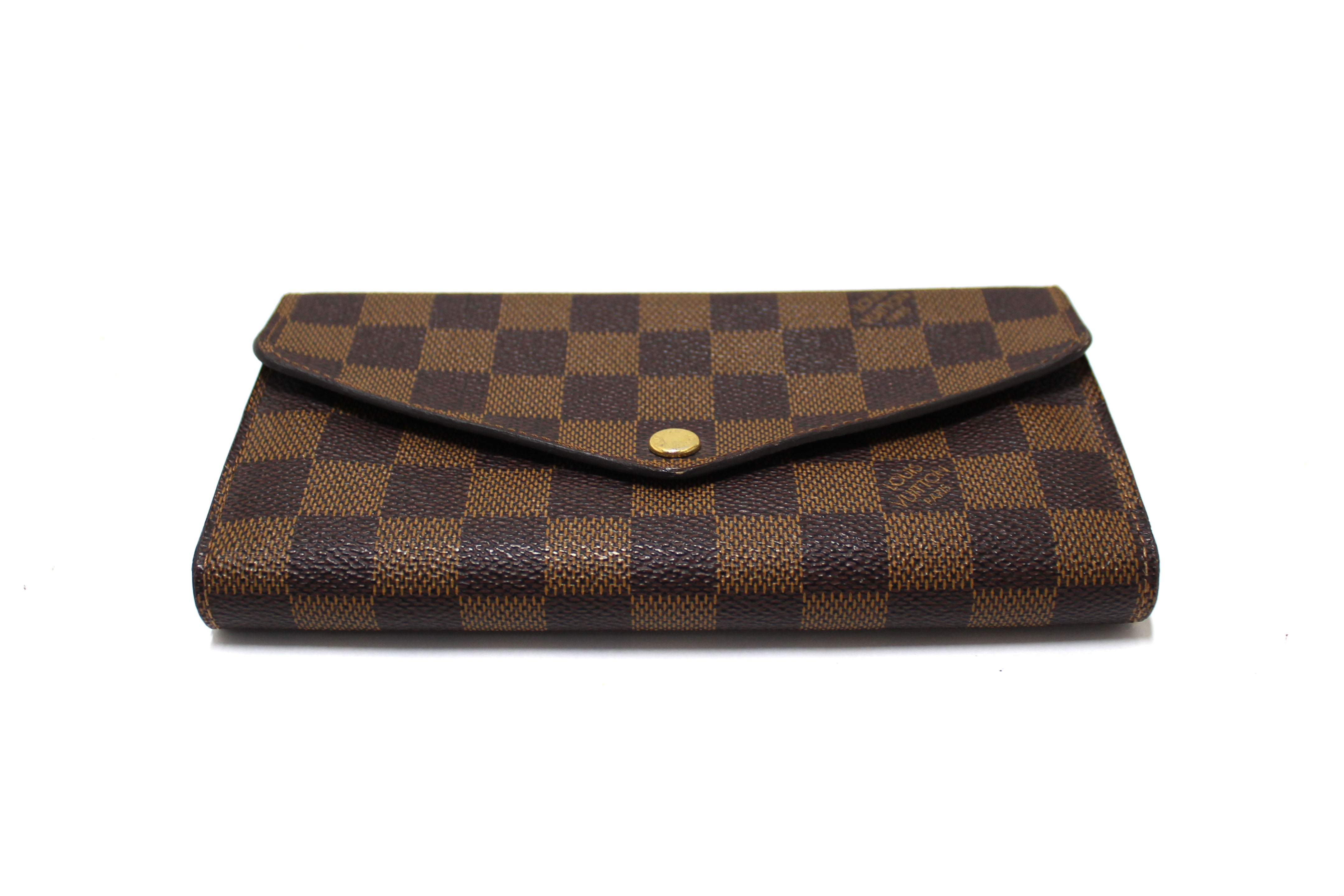 Authentic Louis Vuitton Damier Ebene Canvas Sarah Wallet