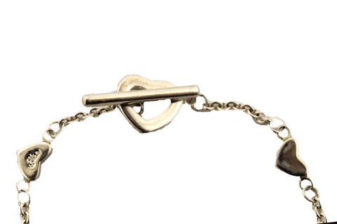 Authentic Tiffany & Co. 925 Sterling Silver Heart Link Bracelet