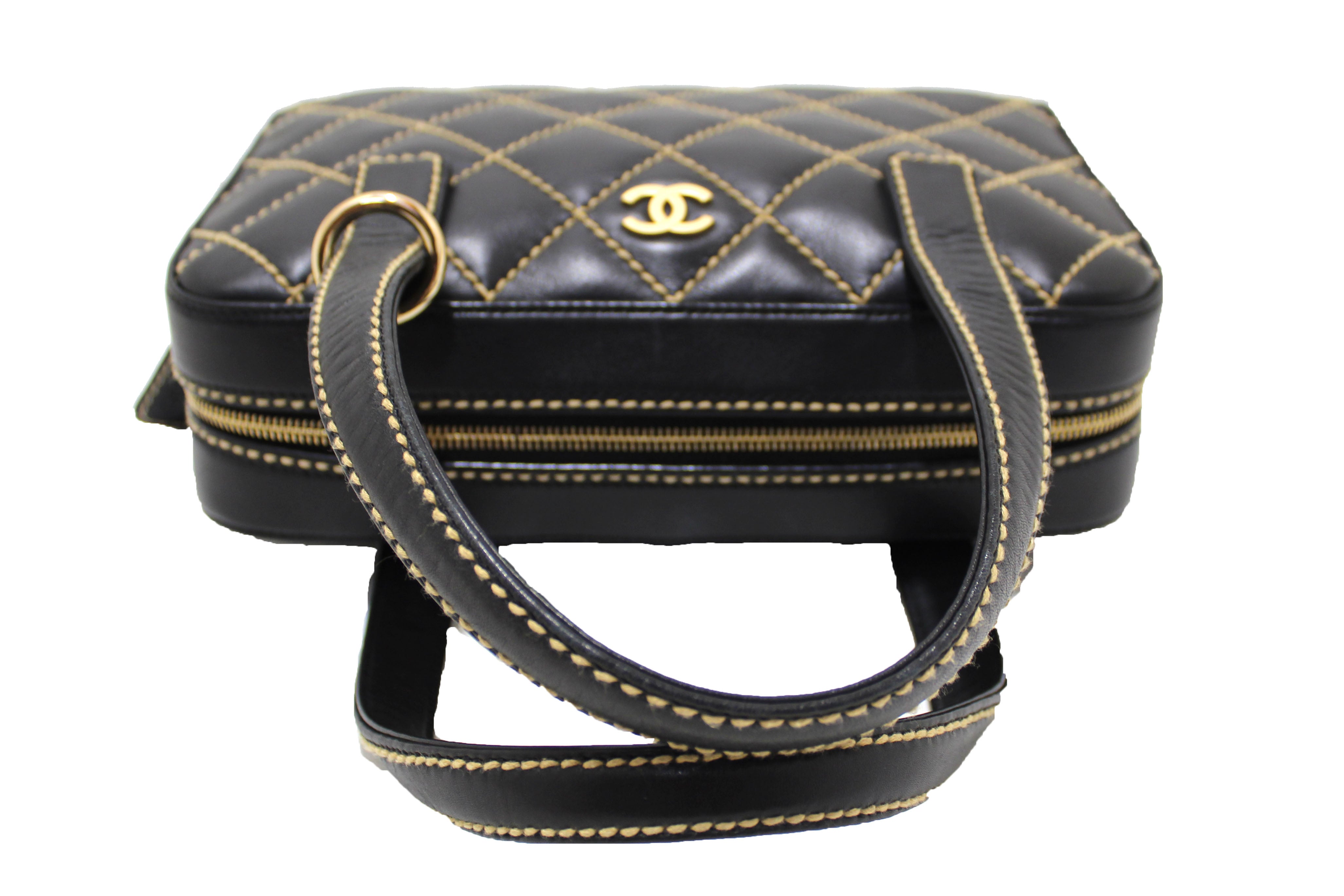 Chanel Pink Wild Stitch Leather Small Flap Top Handle Bag Chanel