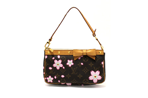 Authentic Louis Vuitton Limited Edition Cherry Blossom Pochette Pouch Accessoires Shoulder Bag