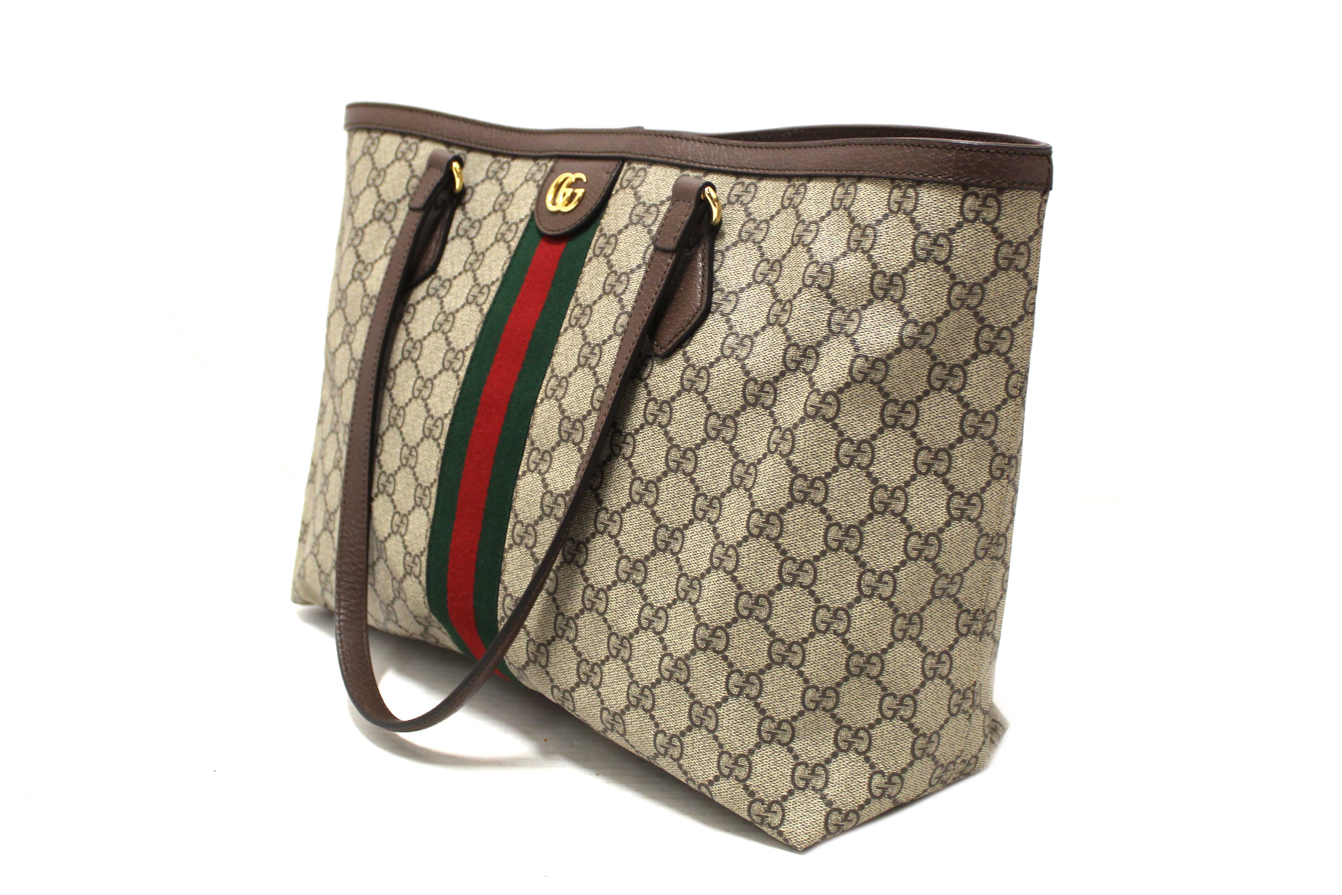 Authentic Gucci GG Supreme Canvas Ophidia Large Shoulder Tote Bag