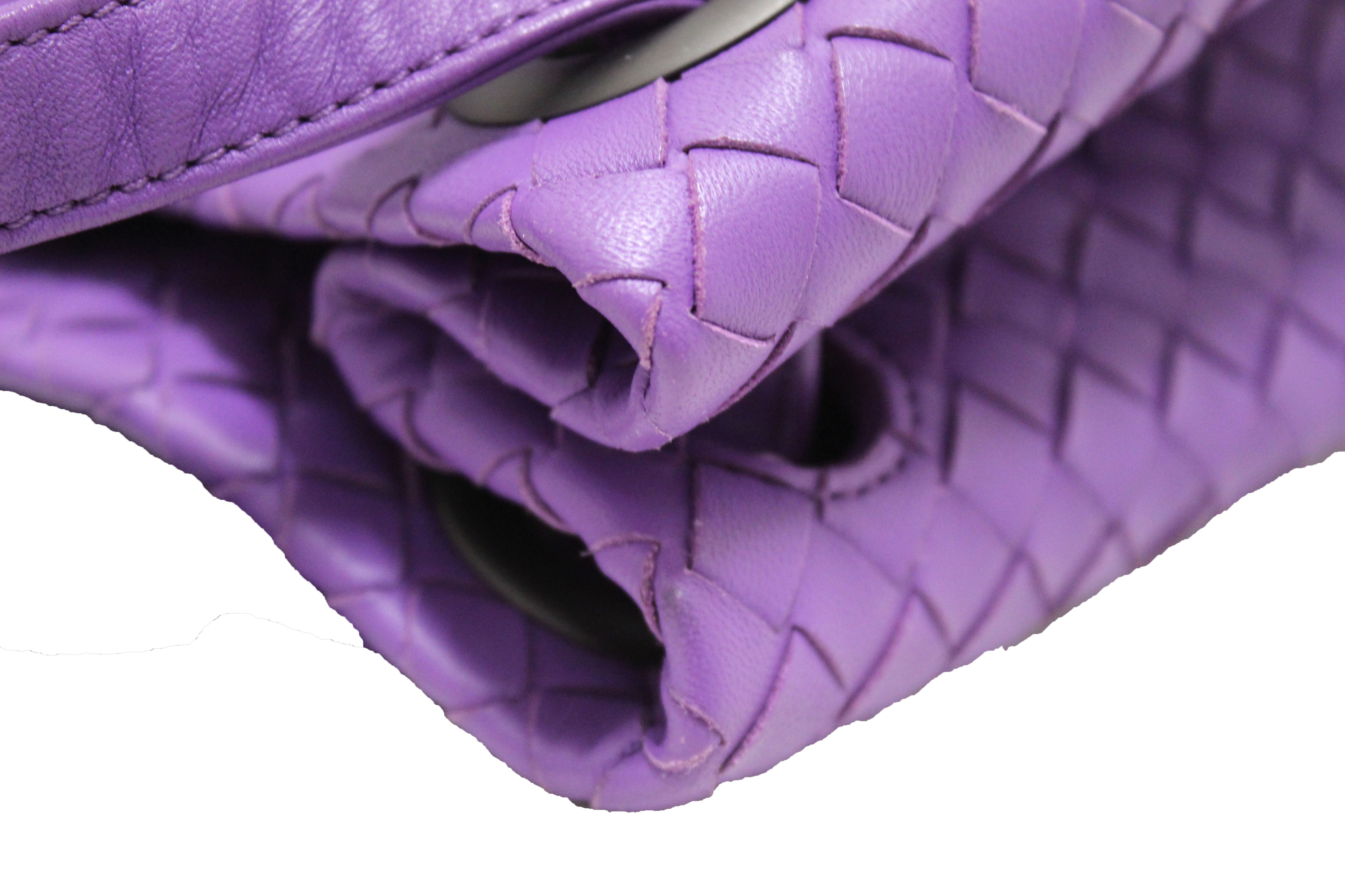 Bottega Veneta Purple Intrecciato 'The Mini Pouch' Clutch