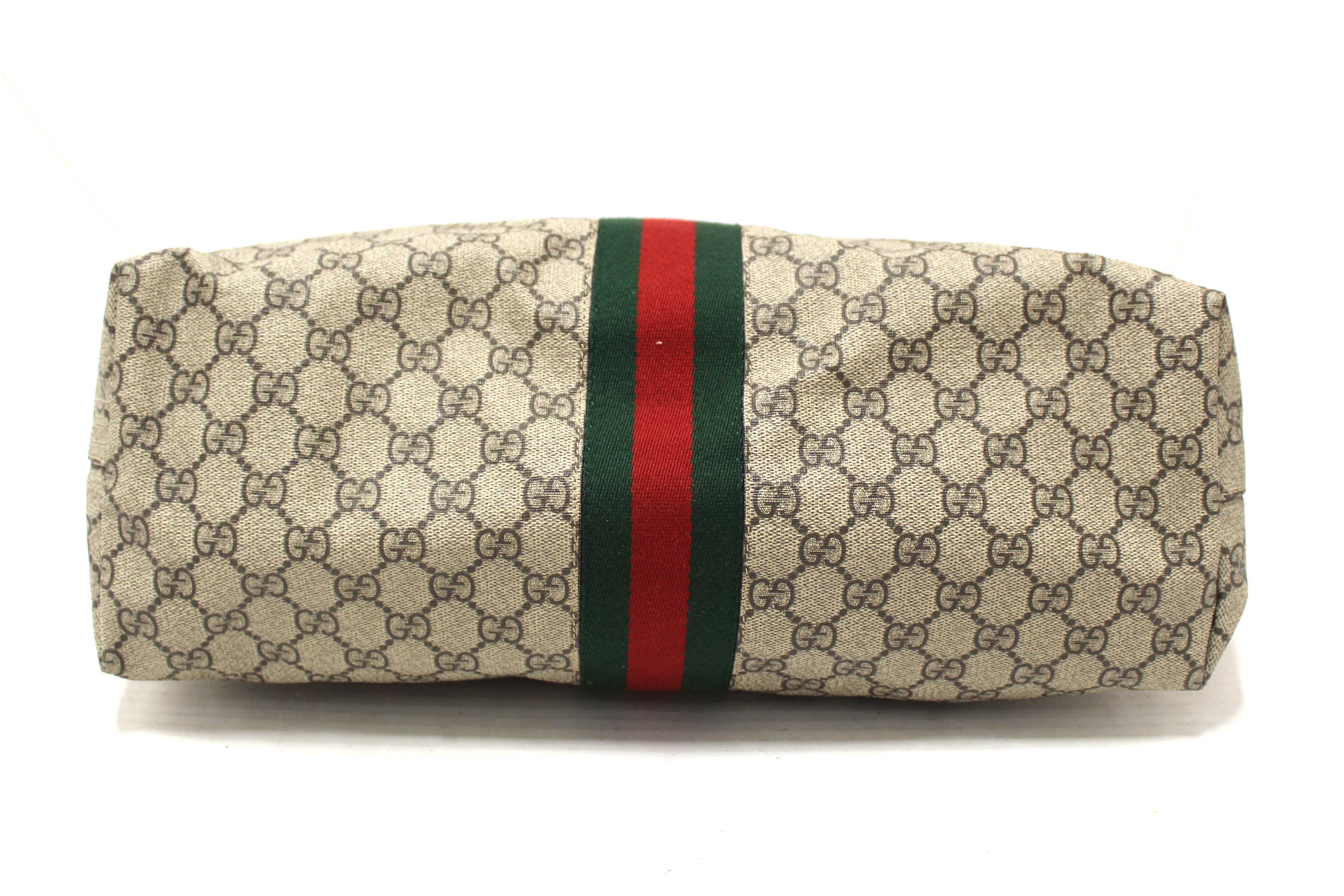 Authentic Gucci GG Supreme Canvas Ophidia Large Shoulder Tote Bag