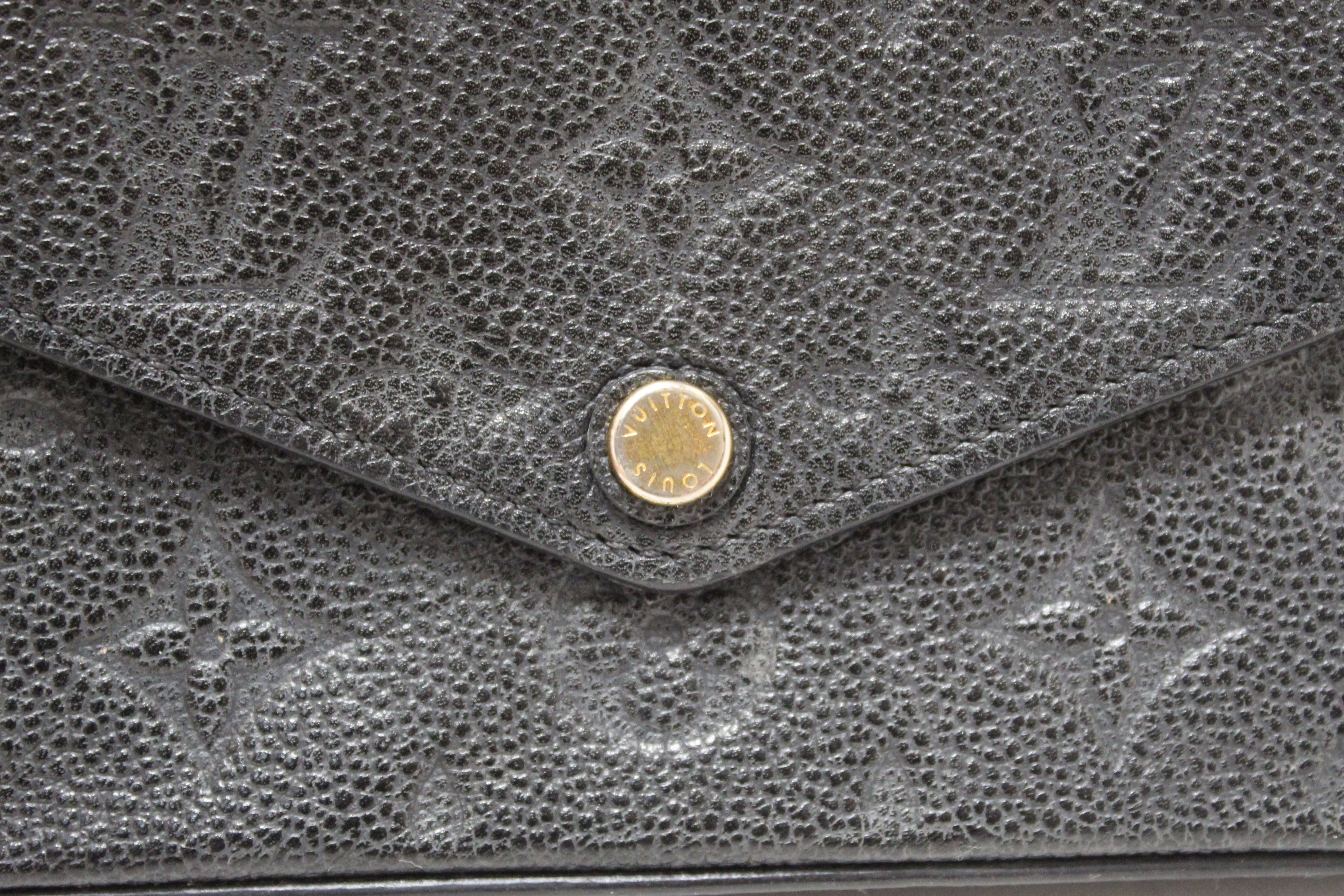 Authentic Louis Vuitton Black Monogram Empreinte Felicie Pochette Bag