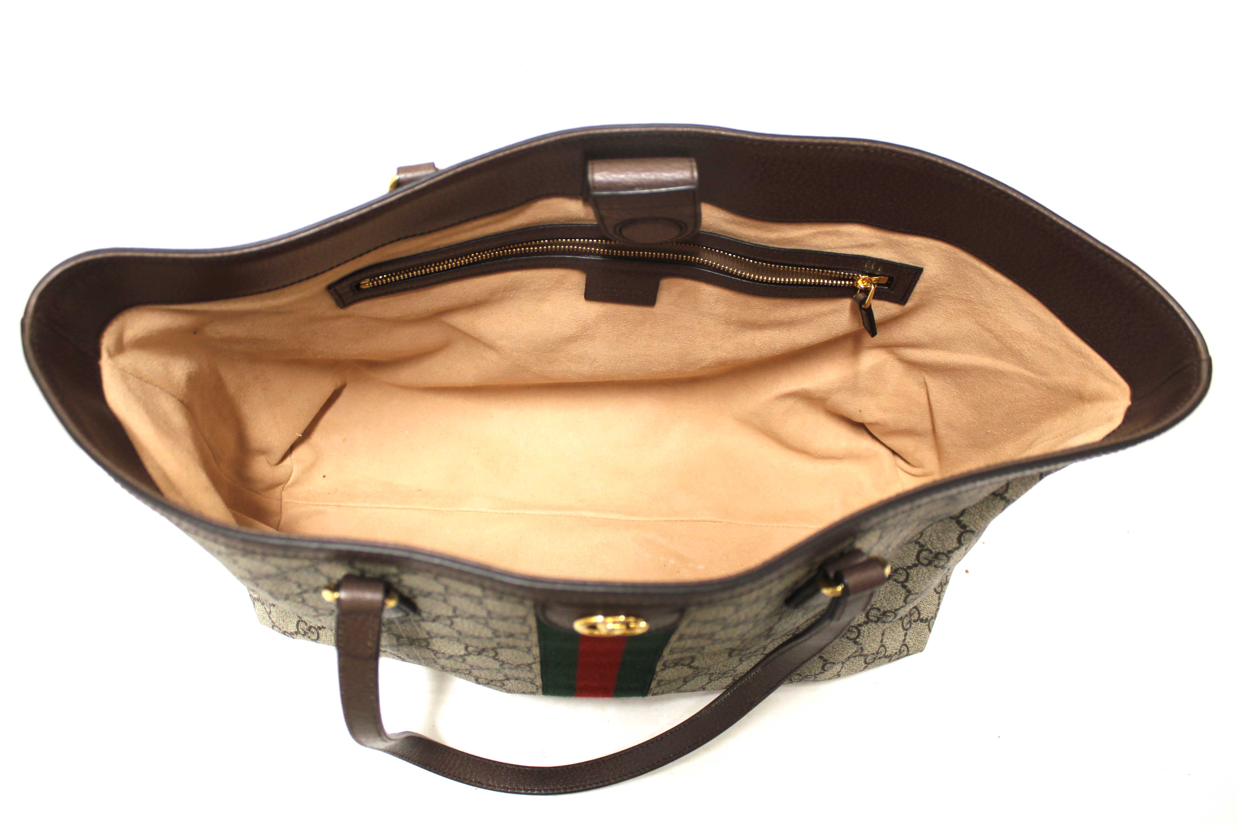 Authentic Gucci GG Supreme Canvas Ophidia Large Shoulder Tote Bag