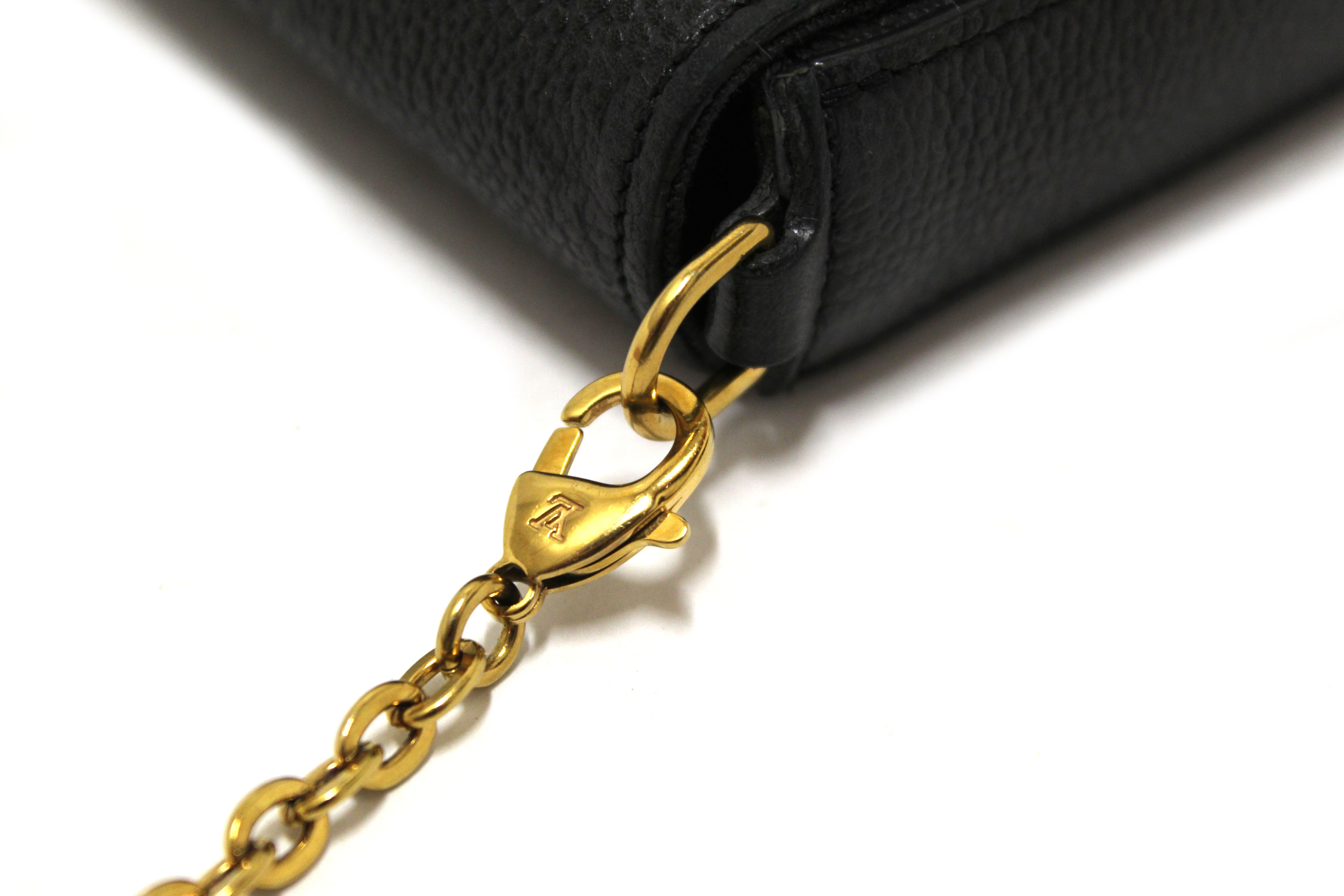 Authentic Louis Vuitton Black Monogram Empreinte Felicie Pochette Bag
