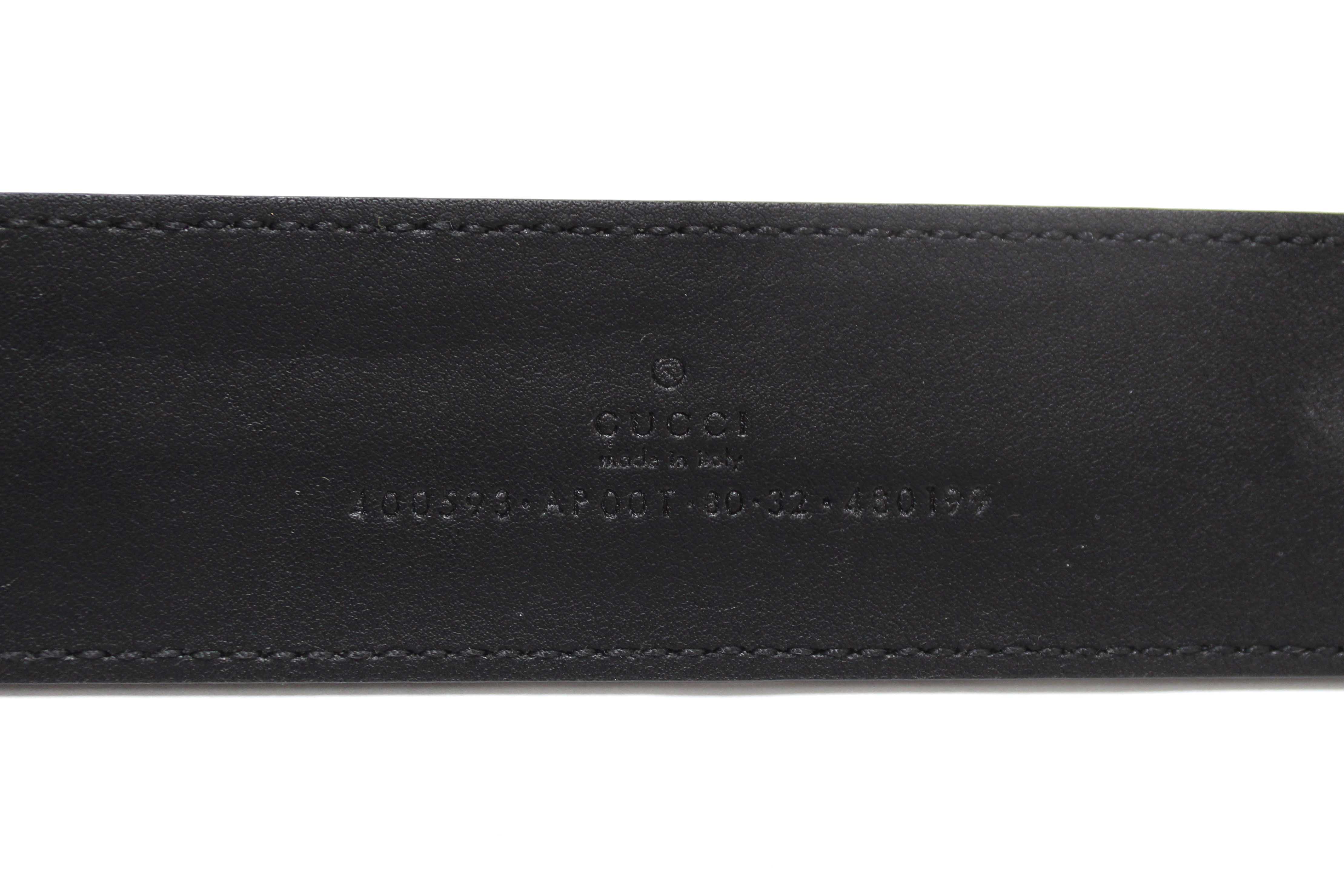 Authentic Gucci Black Leather GG Marmont with Maxi GG Belt Size 80