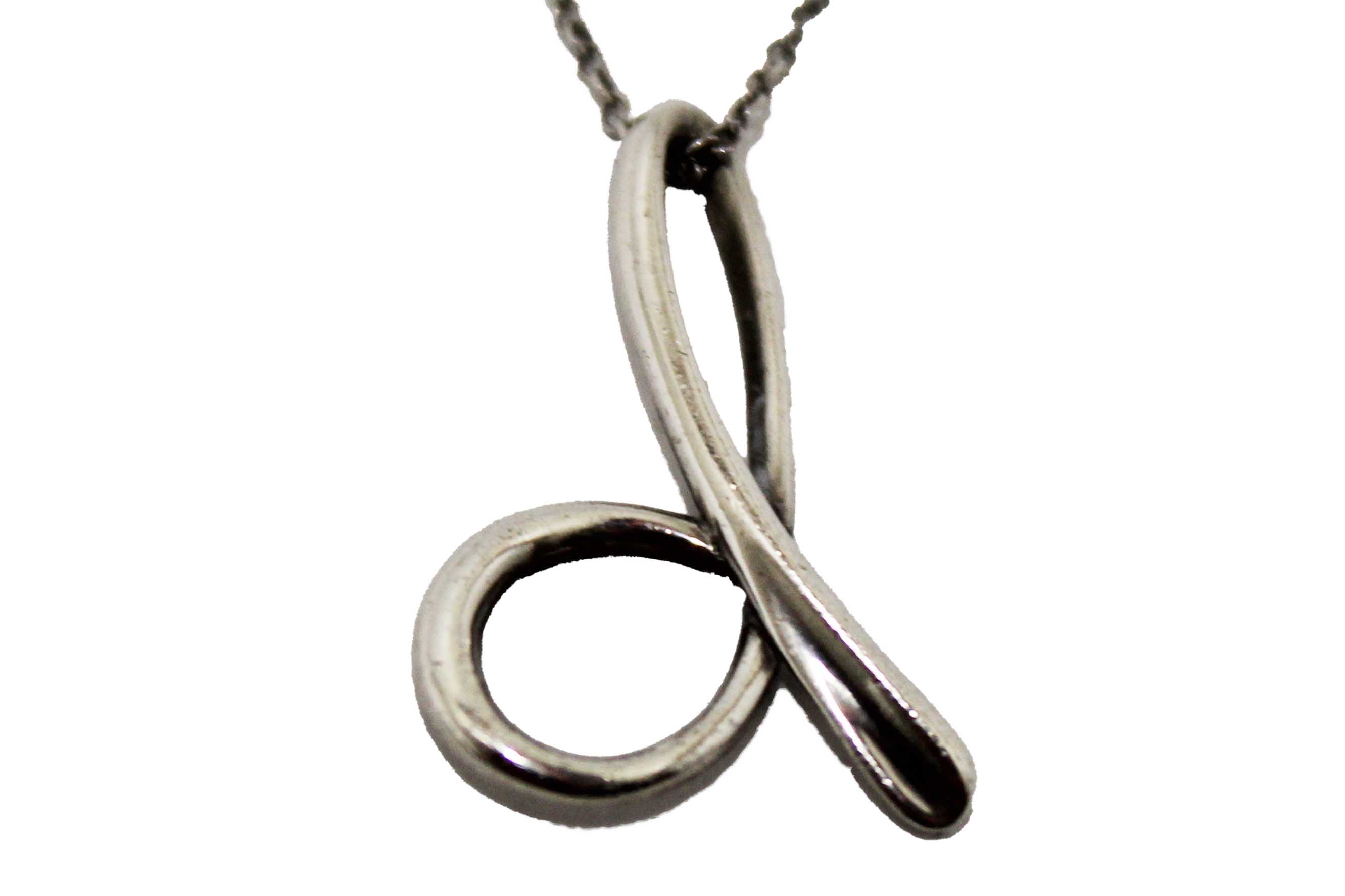 Authentic Tiffany & Co. Sterling Silver Elsa Peretti "d" Small Alphabet Pendant