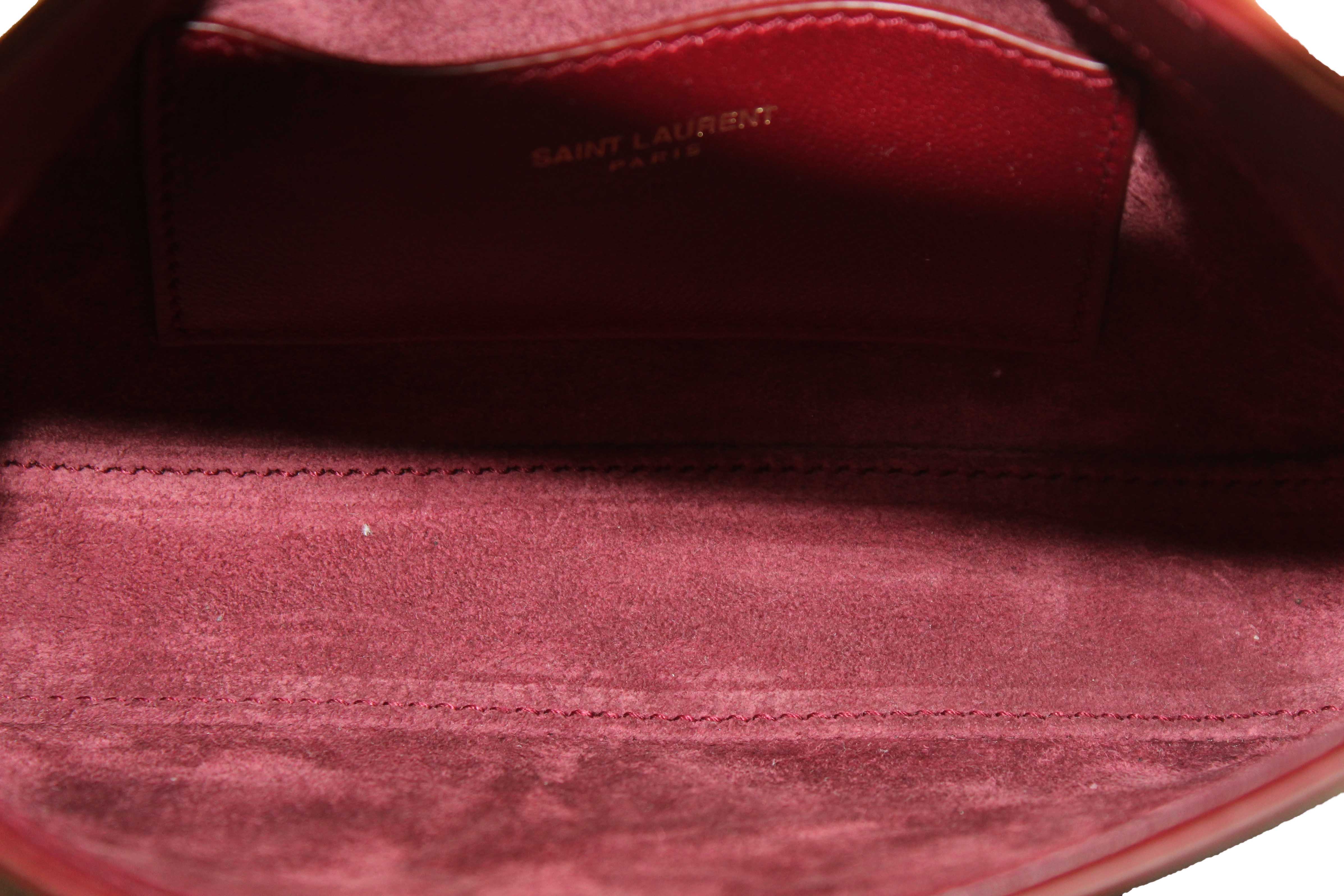 Authentic Yves Saint Laurent Mini LE 5 À 7 Grenade Patent Leather Bag