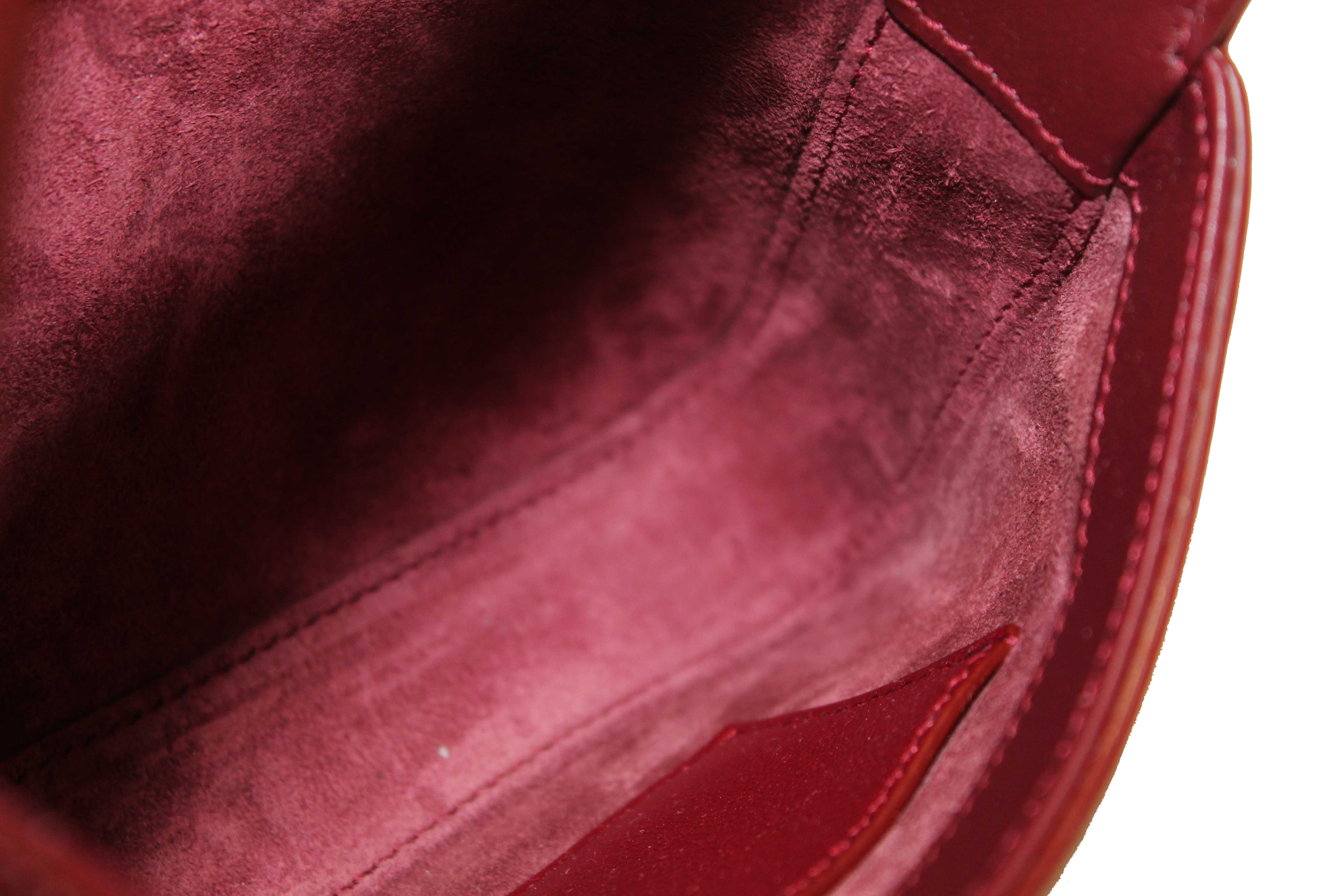 Authentic Yves Saint Laurent Mini LE 5 À 7 Grenade Patent Leather Bag