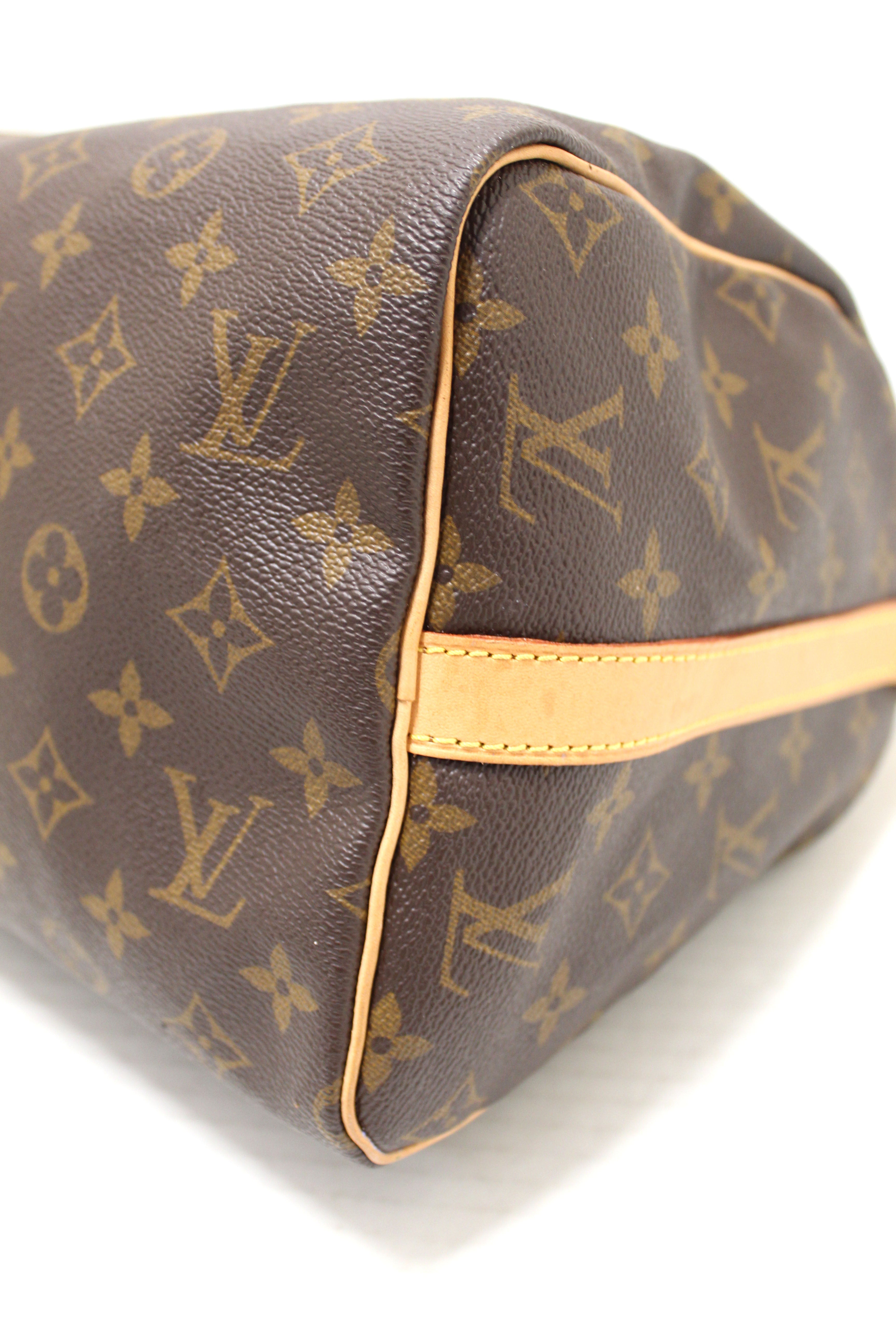 Authentic Louis Vuitton Classic Monogram Speedy 30 Bandouliere Bag
