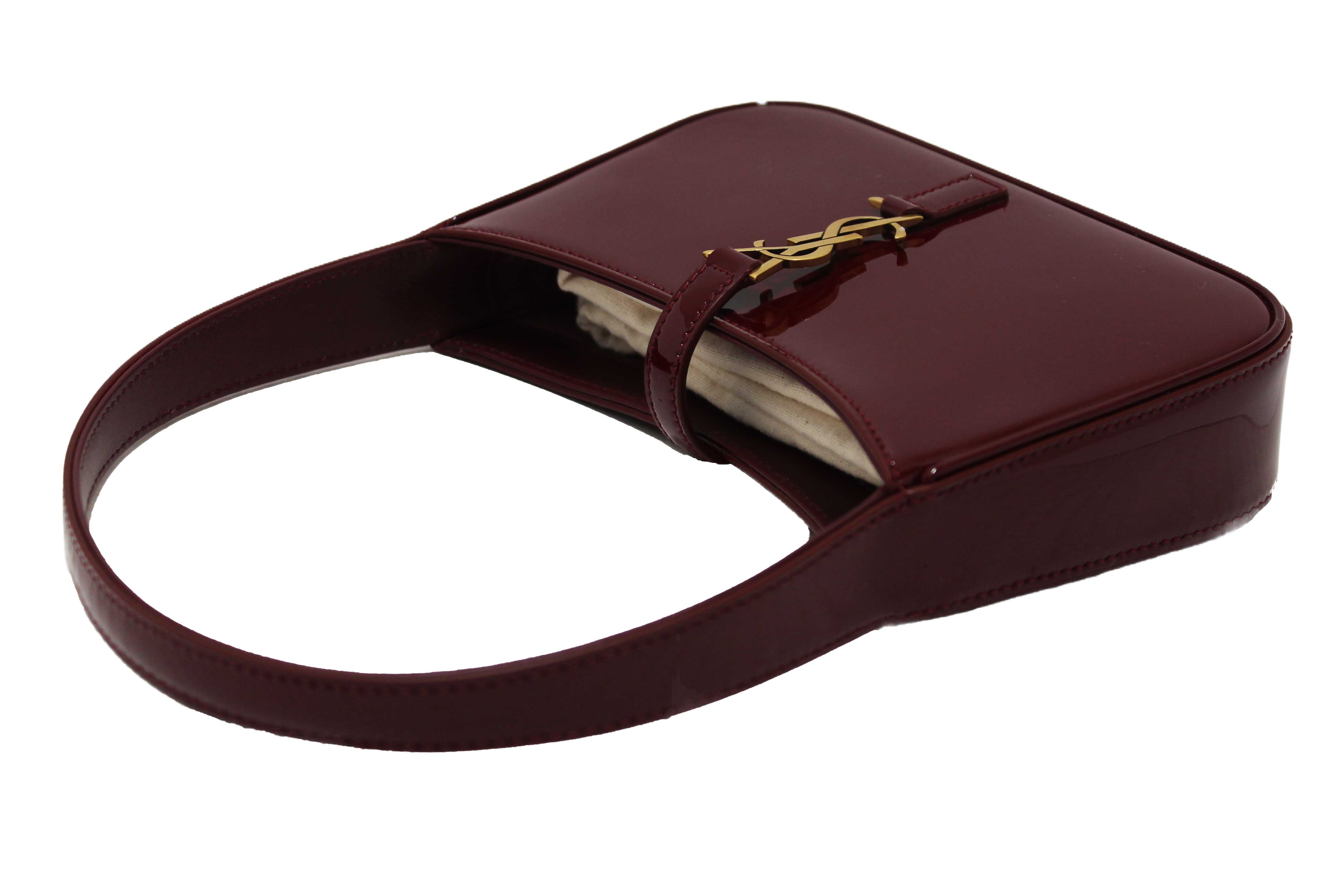 Authentic Yves Saint Laurent Mini LE 5 À 7 Grenade Patent Leather Bag