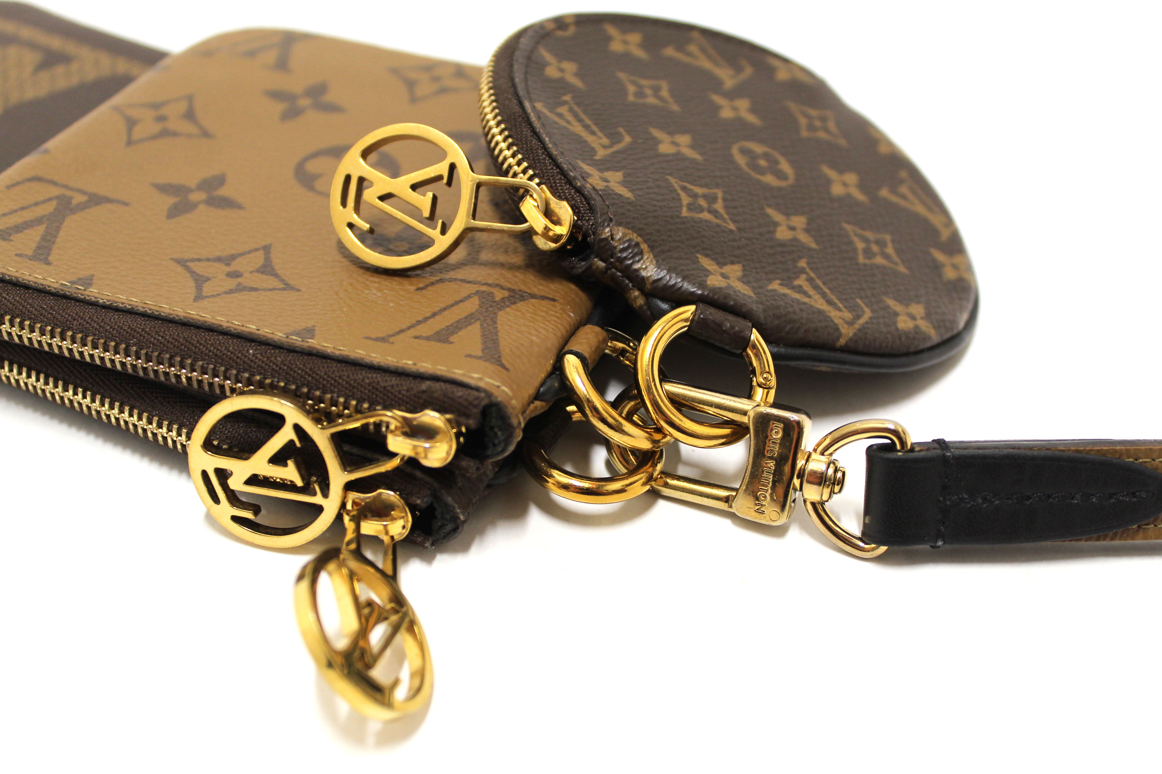 Authentic Louis Vuitton Monogram Giant/Monogram Reverse Canvas Trio Pouch