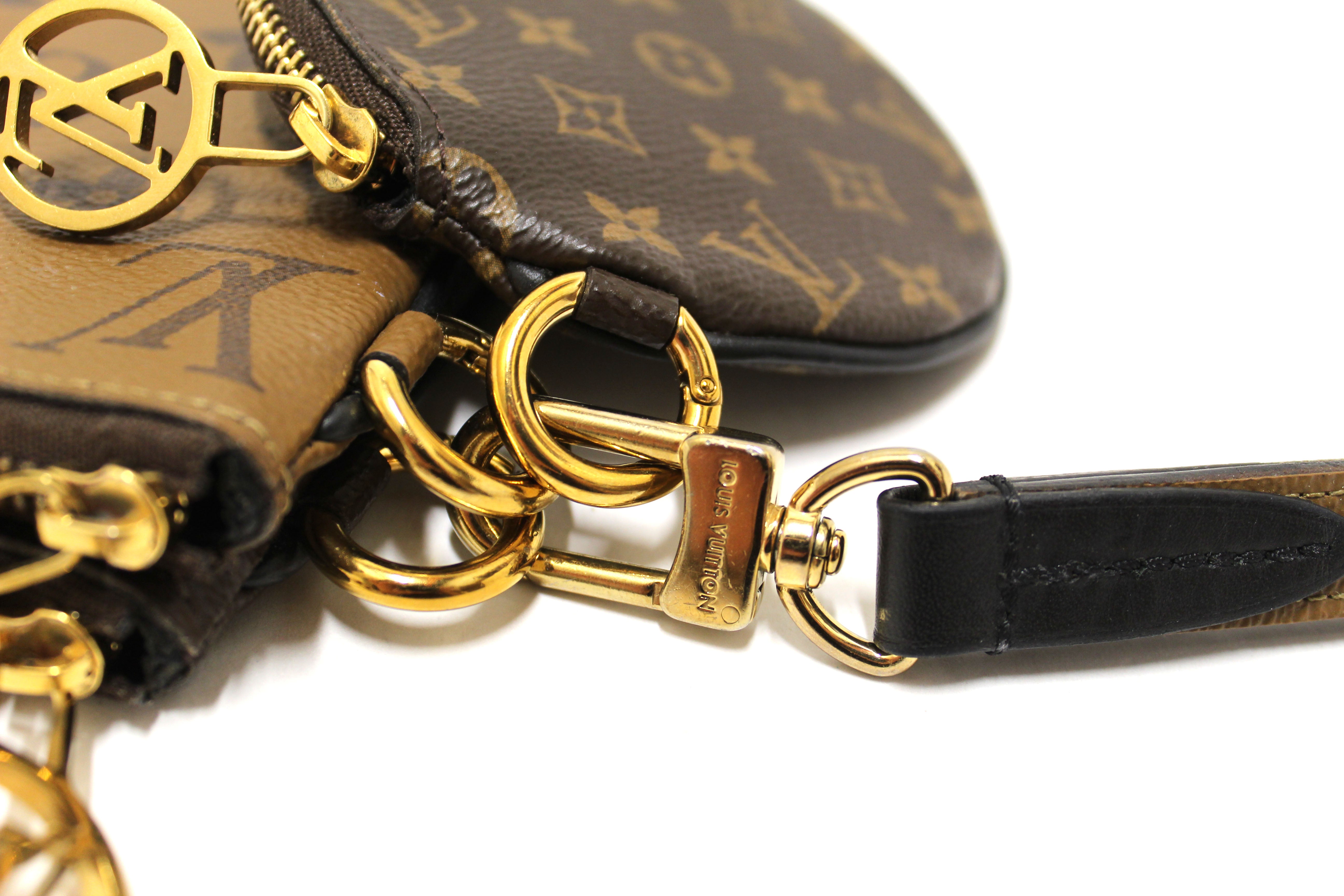 Authentic Louis Vuitton Monogram Giant/Monogram Reverse Canvas Trio Pouch