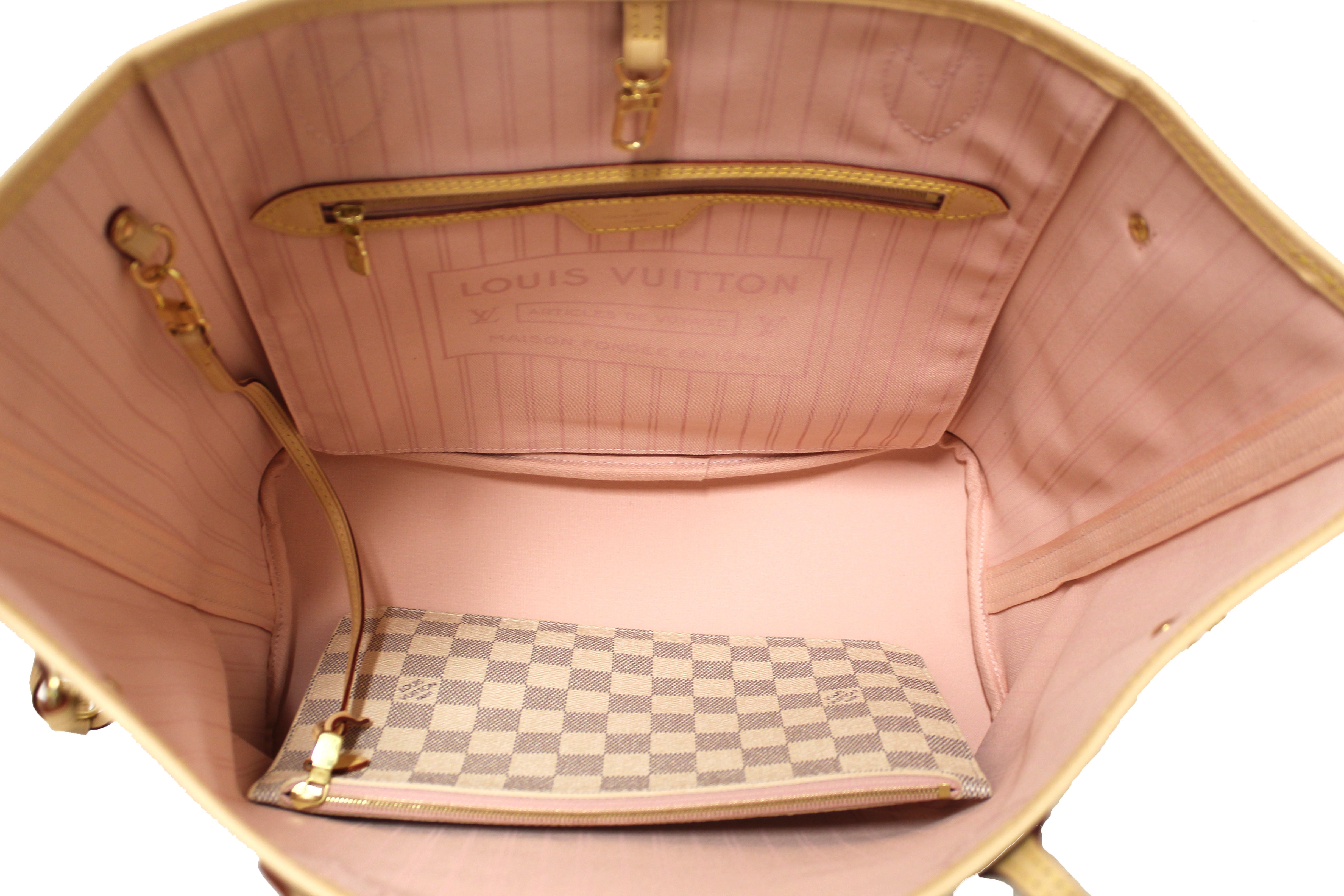 Authentic NEW Louis Vuitton Damier Azur Neverfull MM Shoulder Tote Bag