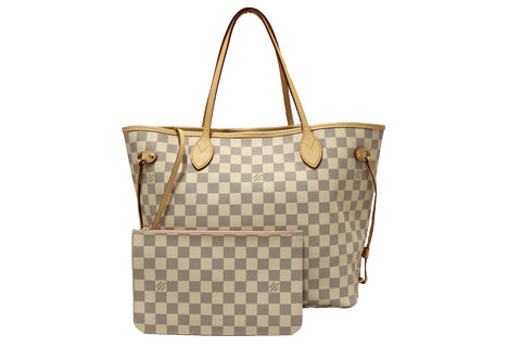 Authentic NEW Louis Vuitton Damier Azur Neverfull MM Shoulder Tote Bag