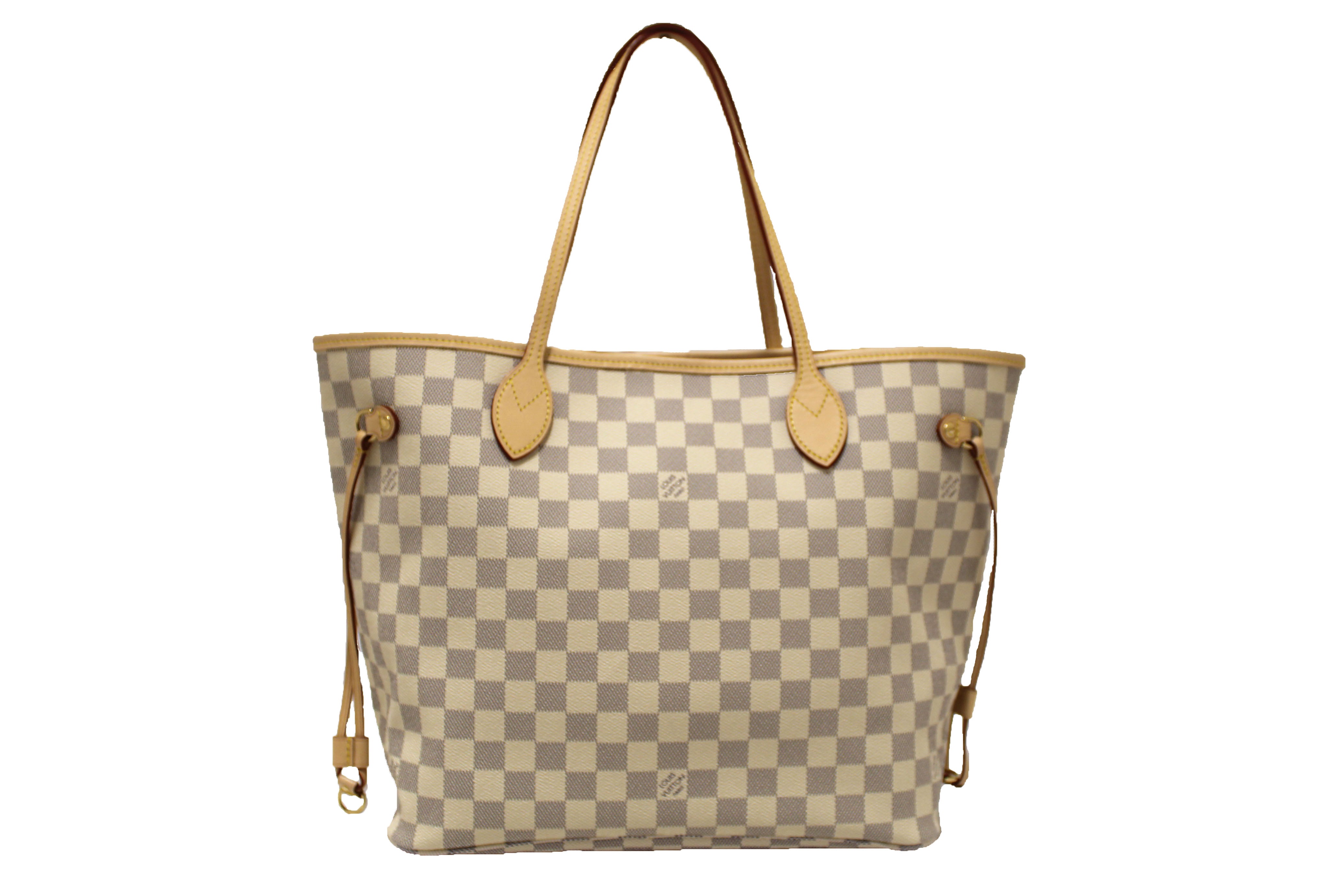 Authentic NEW Louis Vuitton Damier Azur Neverfull MM Shoulder Tote Bag