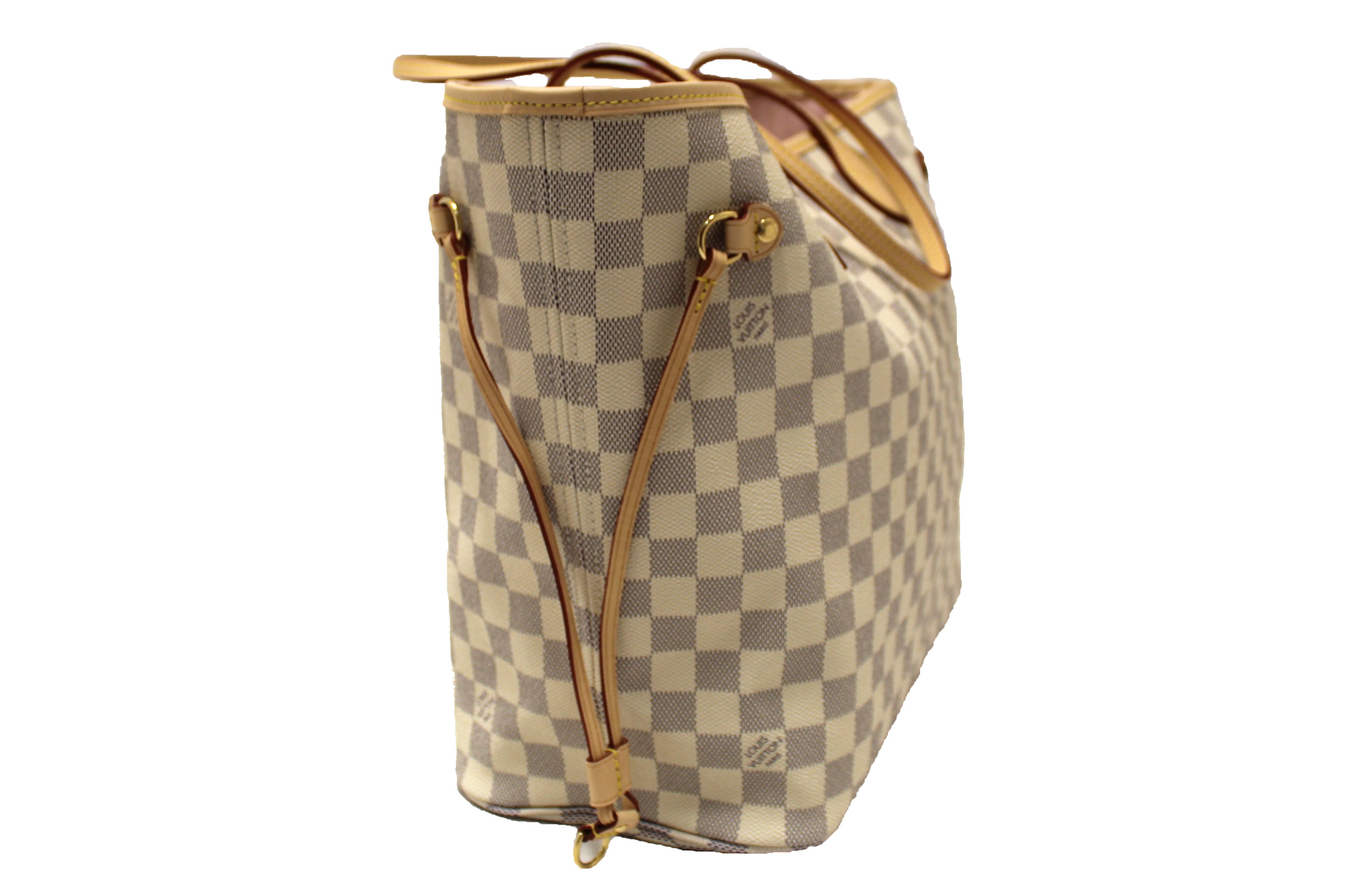 Authentic NEW Louis Vuitton Damier Azur Neverfull MM Shoulder Tote Bag