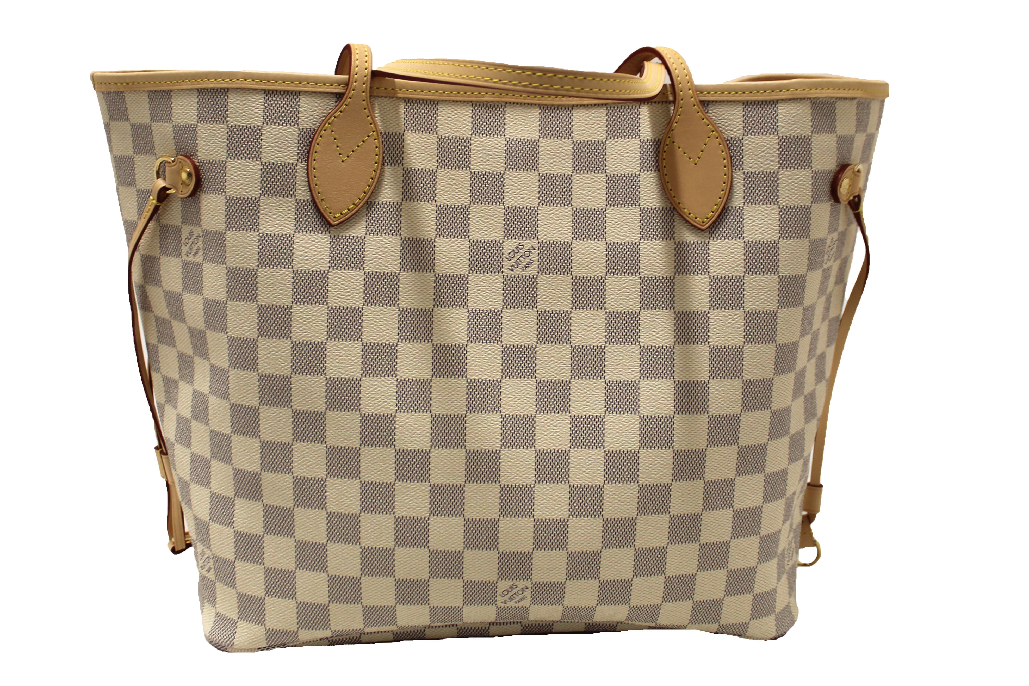 Authentic NEW Louis Vuitton Damier Azur Neverfull MM Shoulder Tote Bag