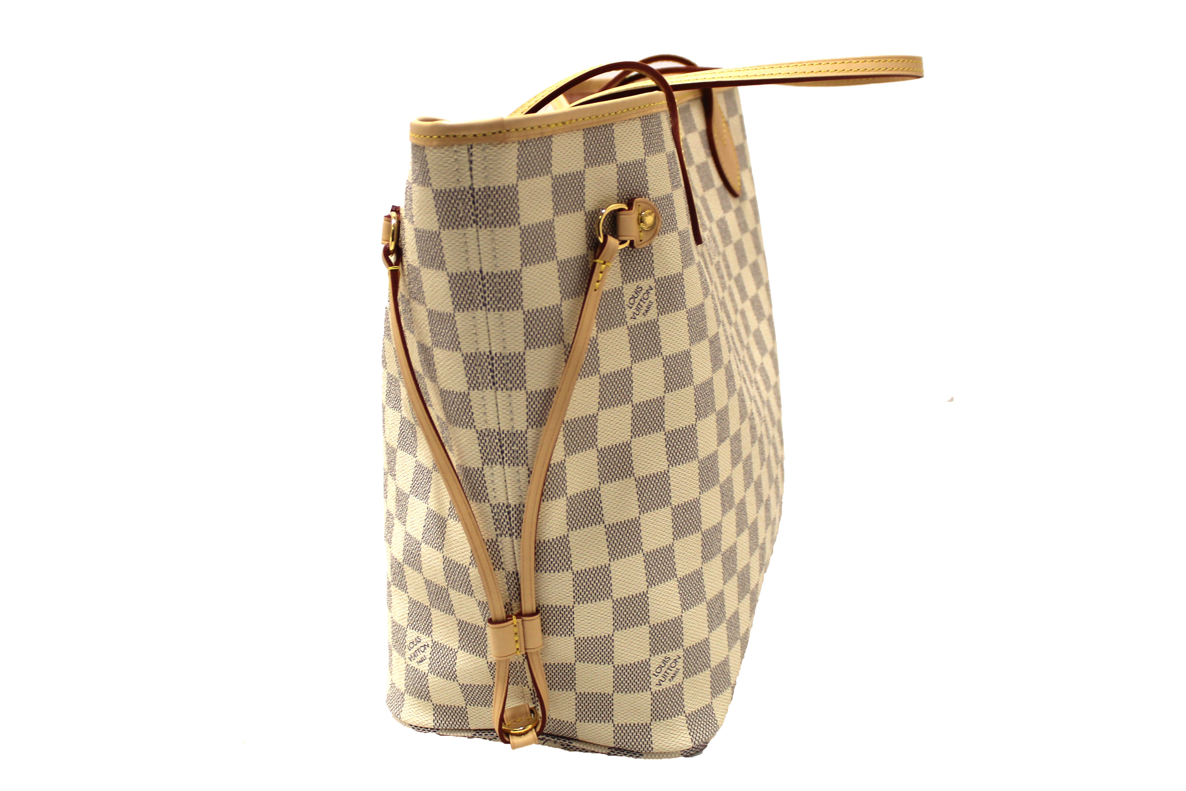 Authentic NEW Louis Vuitton Damier Azur Neverfull MM Shoulder Tote Bag