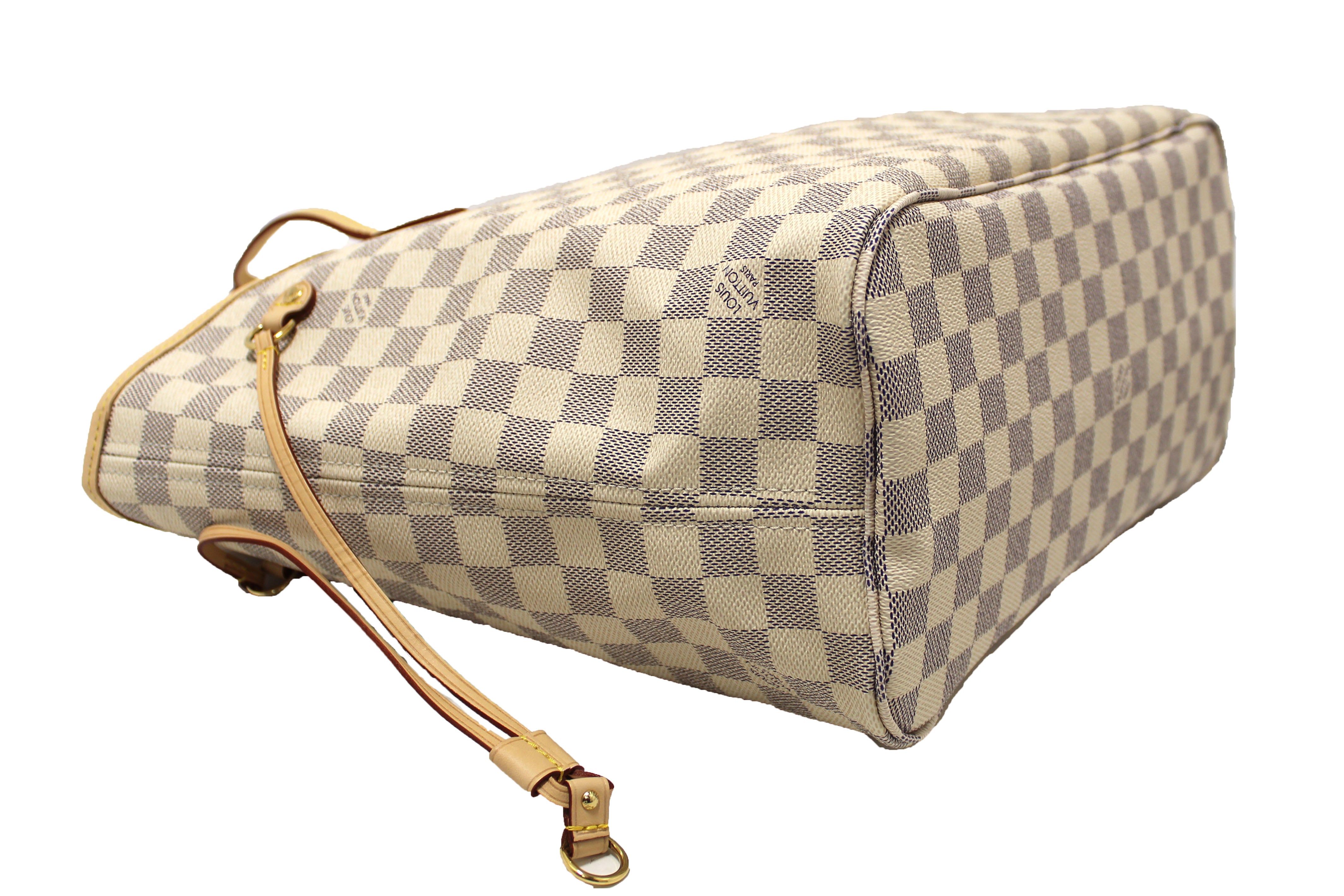 Authentic NEW Louis Vuitton Damier Azur Neverfull MM Shoulder Tote Bag