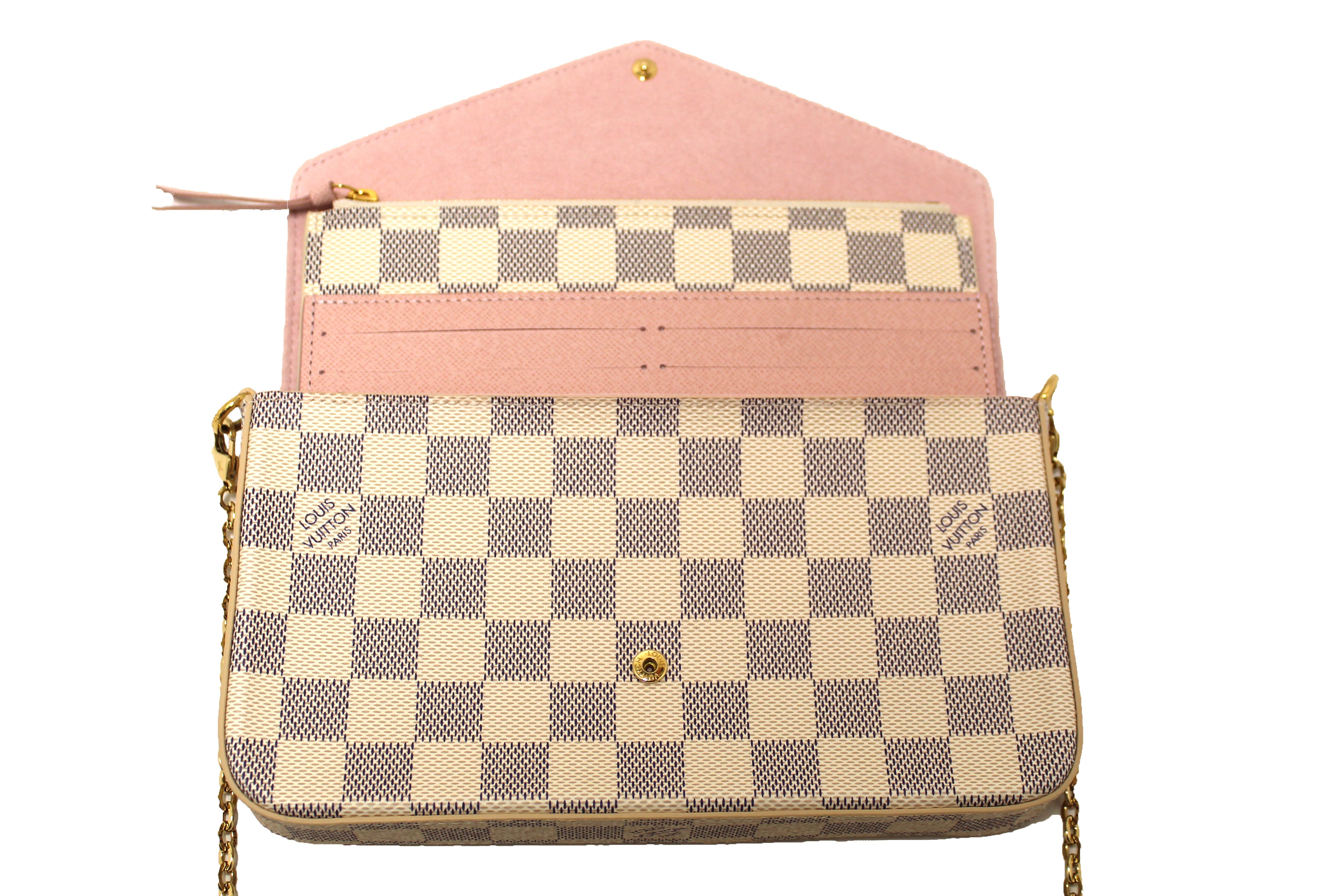 Authentic NEW Louis Vuitton Damier Azur Felicie Pochette Crossbody Bag