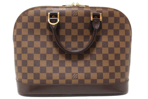 Authentic Louis Vuitton Damier Ebene Canvas Alma PM Handbag