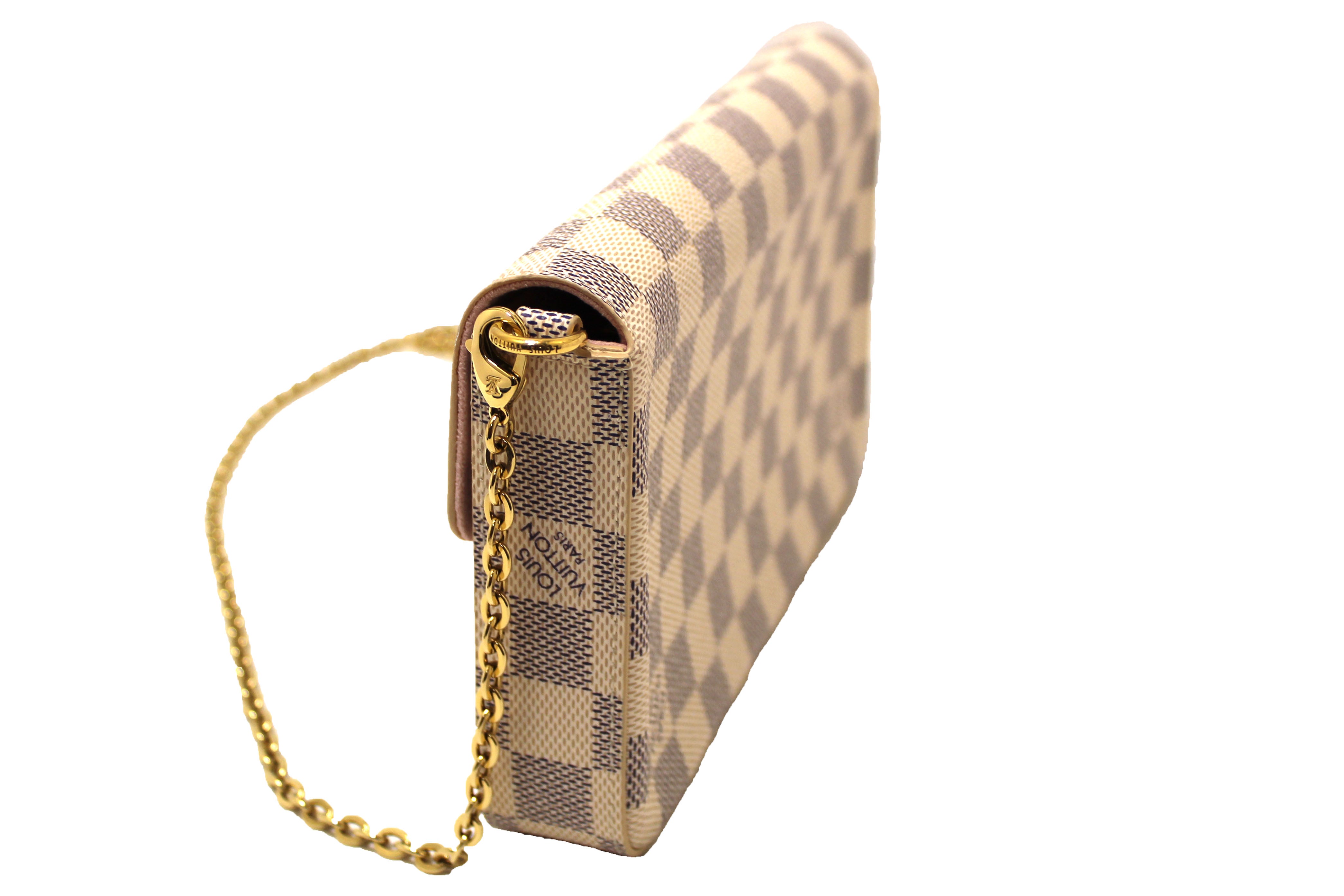 Authentic NEW Louis Vuitton Damier Azur Felicie Pochette Crossbody Bag