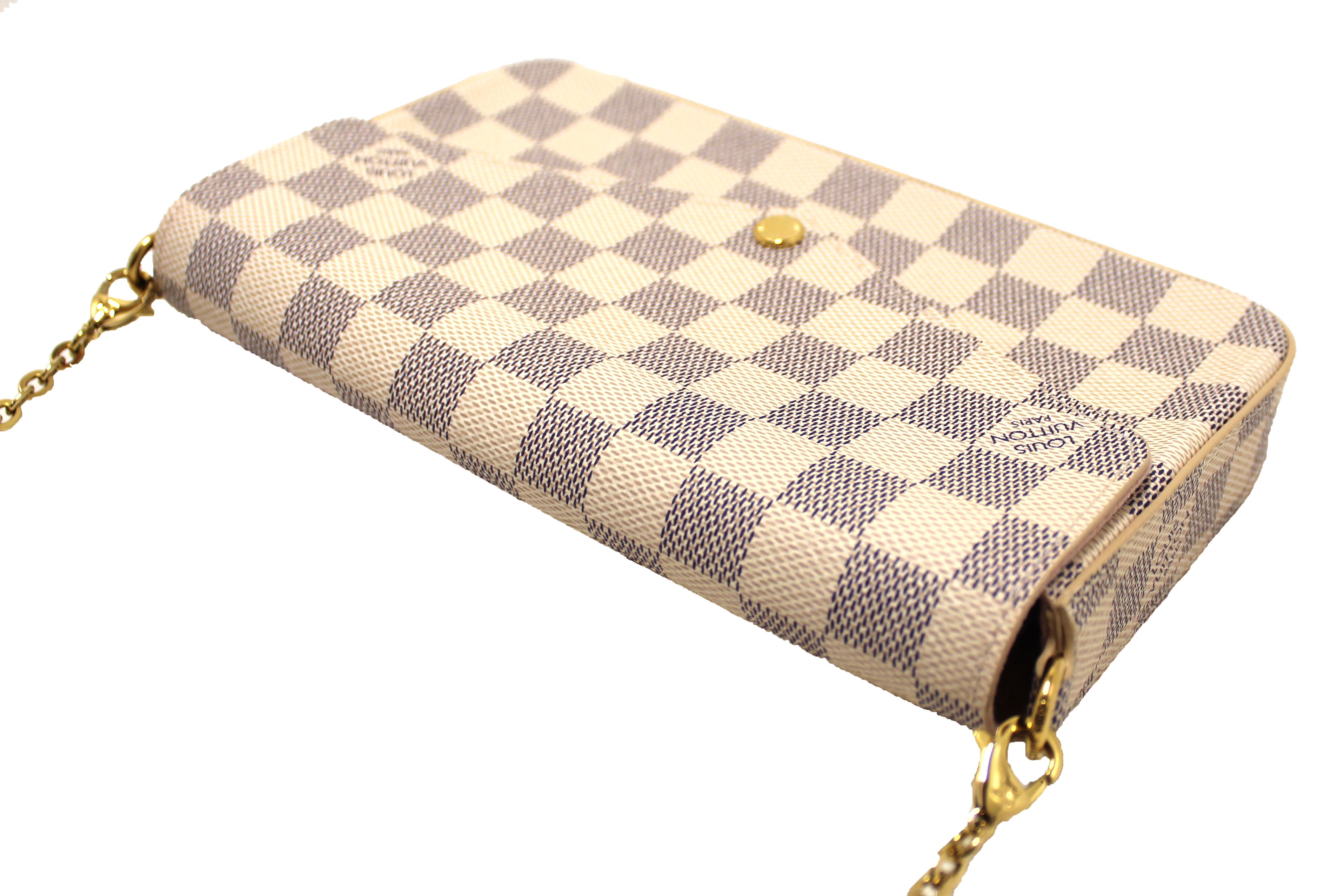 Authentic NEW Louis Vuitton Damier Azur Felicie Pochette Crossbody Bag