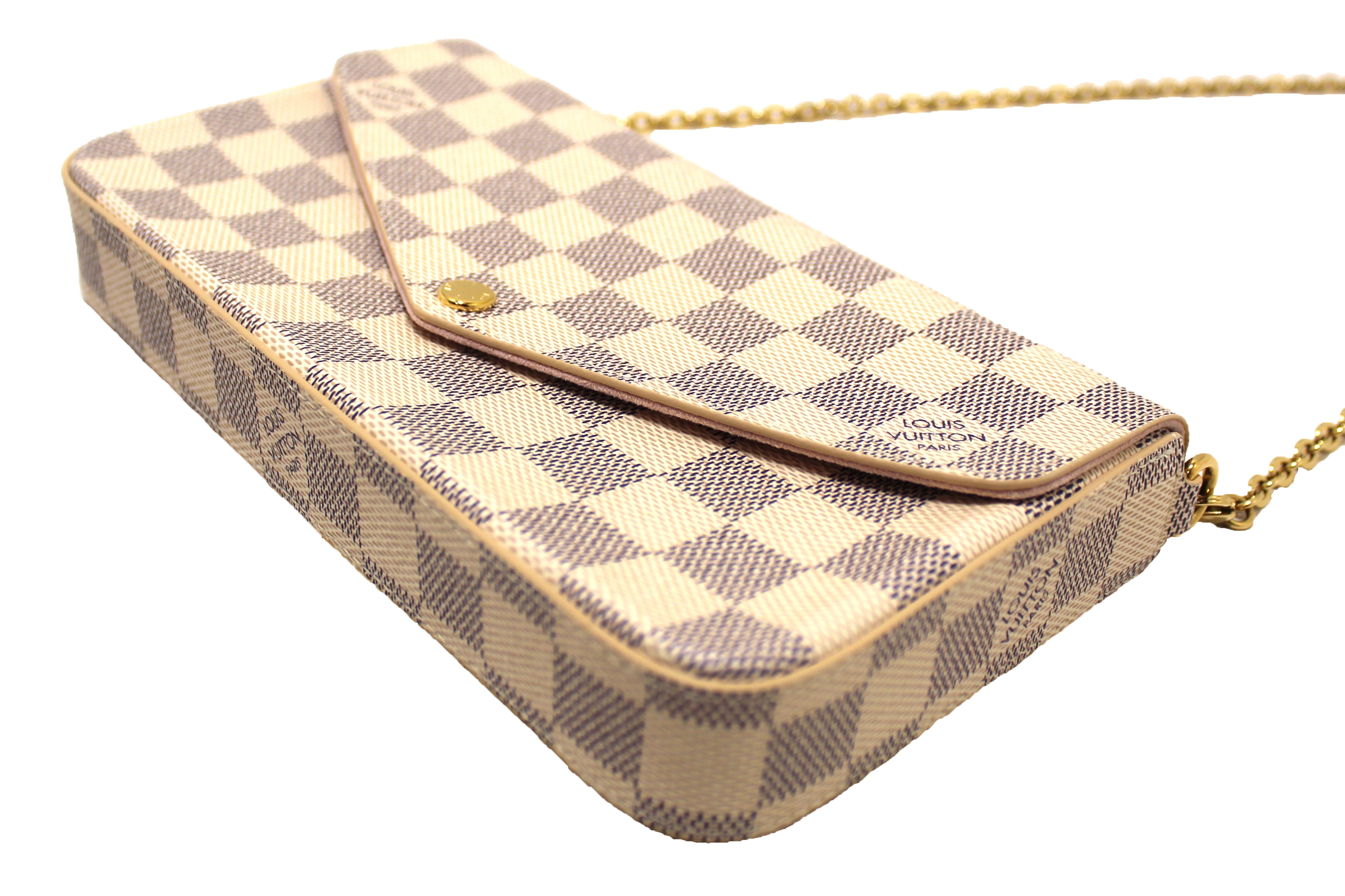 Authentic NEW Louis Vuitton Damier Azur Felicie Pochette Crossbody Bag