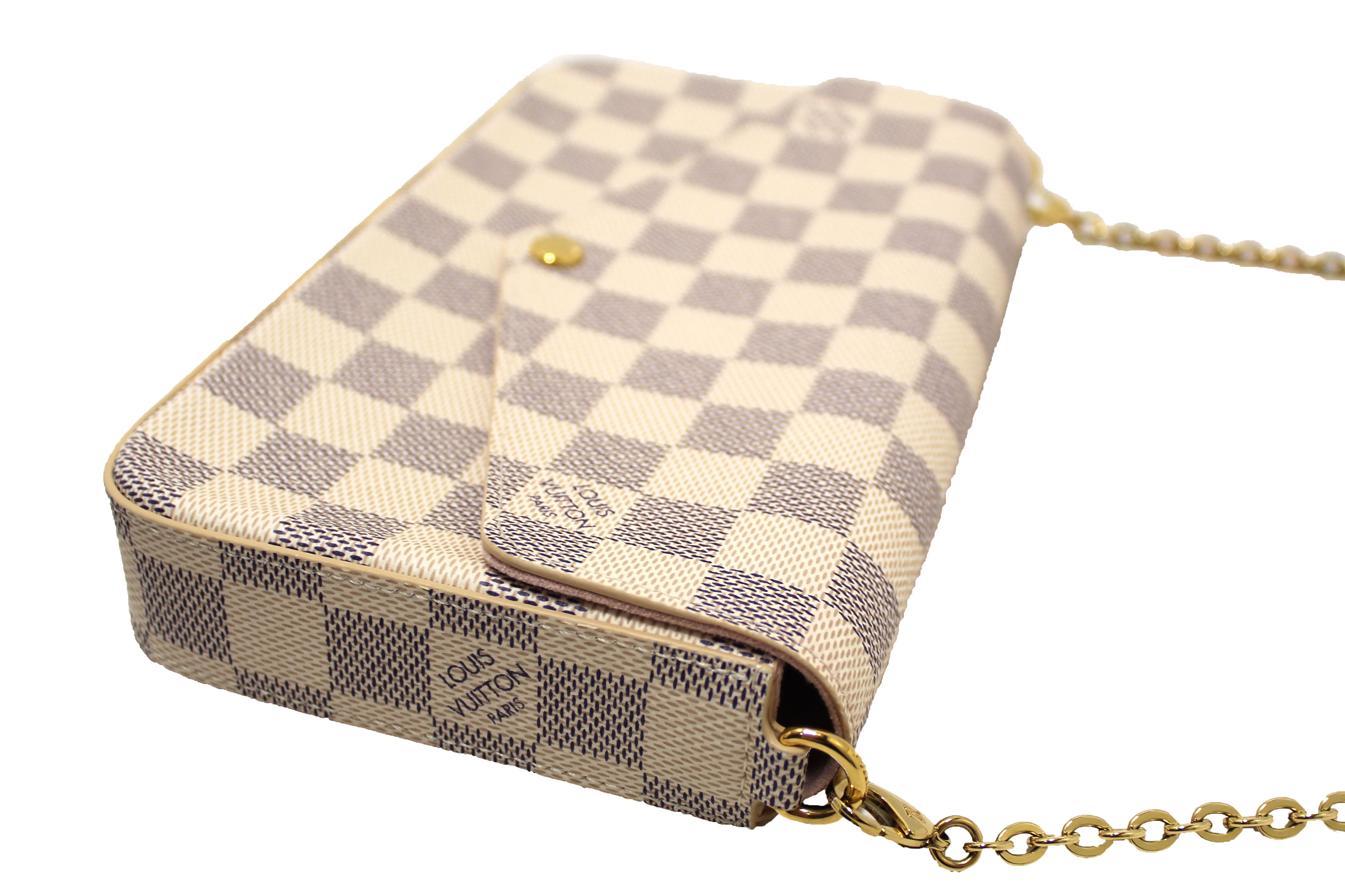 Authentic NEW Louis Vuitton Damier Azur Felicie Pochette Crossbody Bag