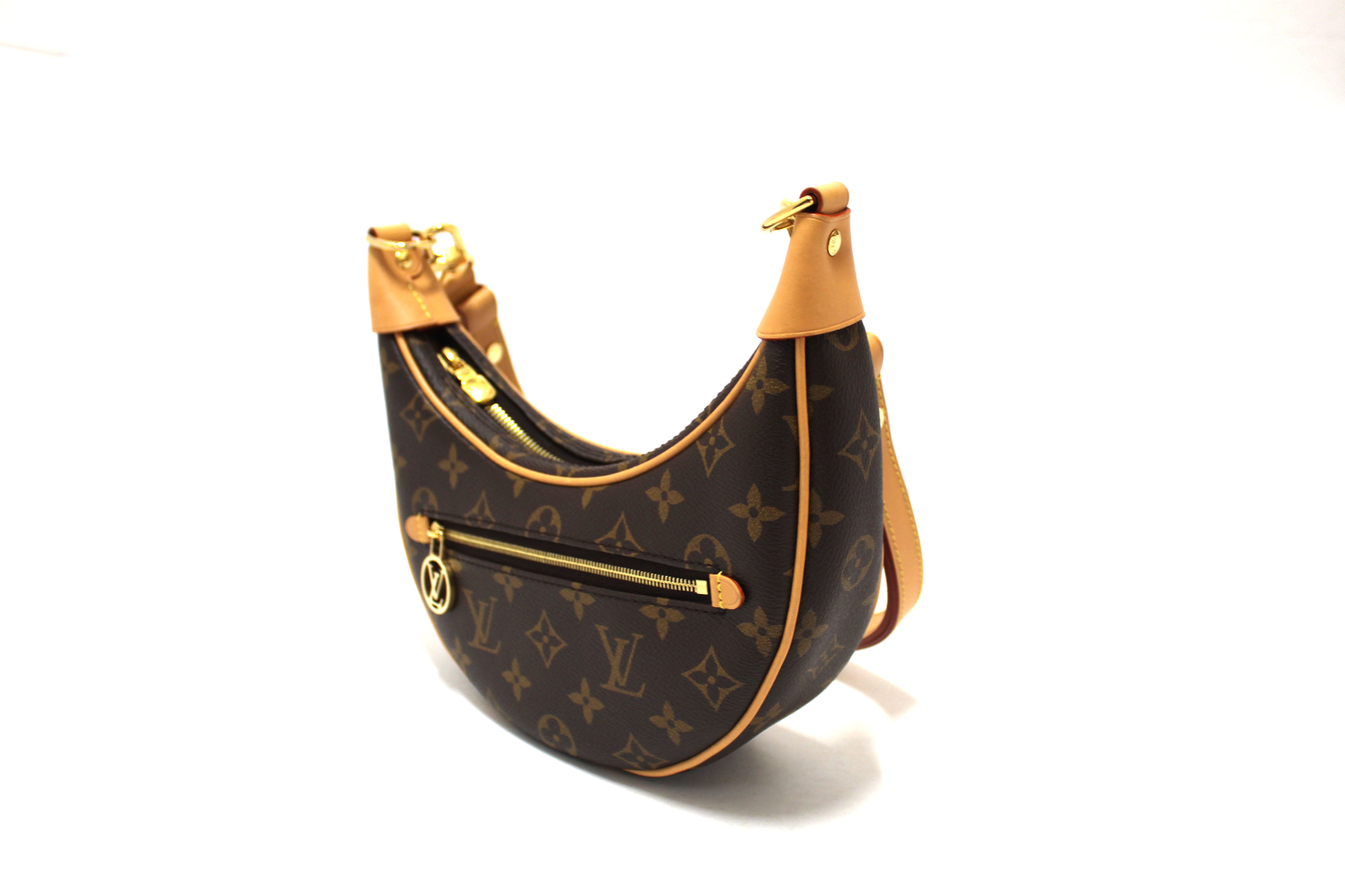 Authentic Louis Vuitton Classic Monogram Canvas Loop Shoulder Crossbody Bag