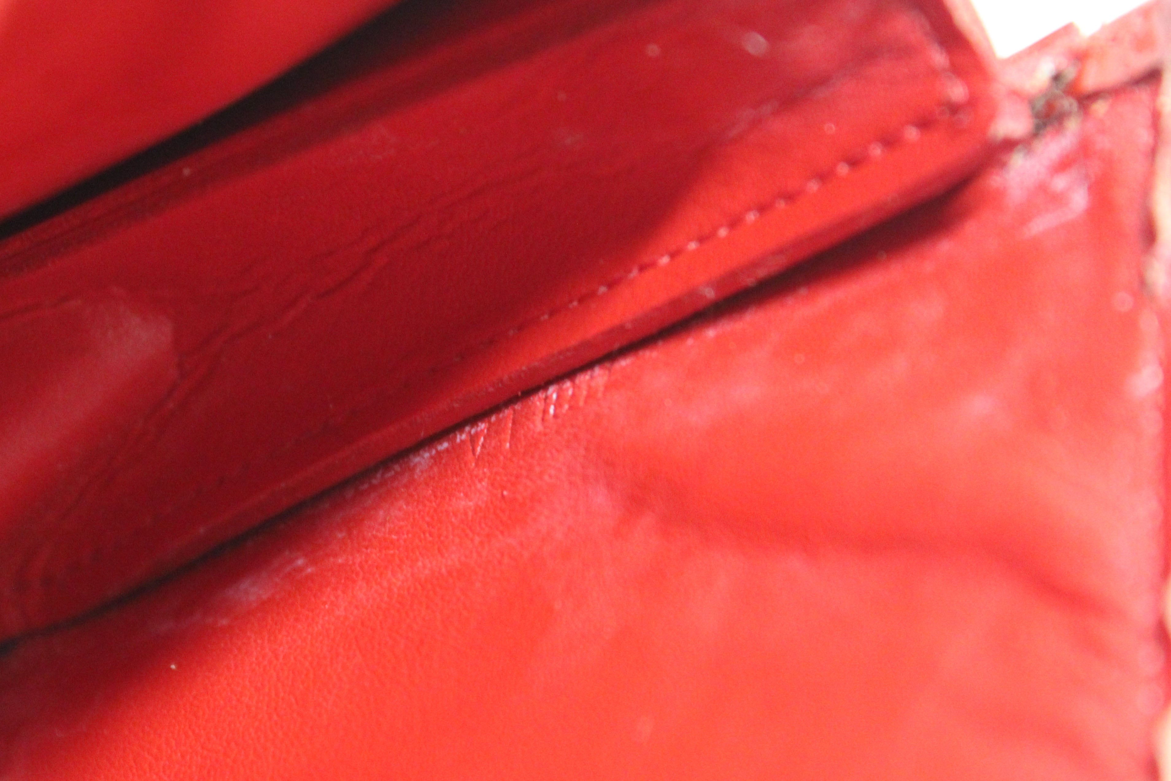 Authentic Louis Vuitton Red Monogram Vernis Leather Lexington Pochette Bag