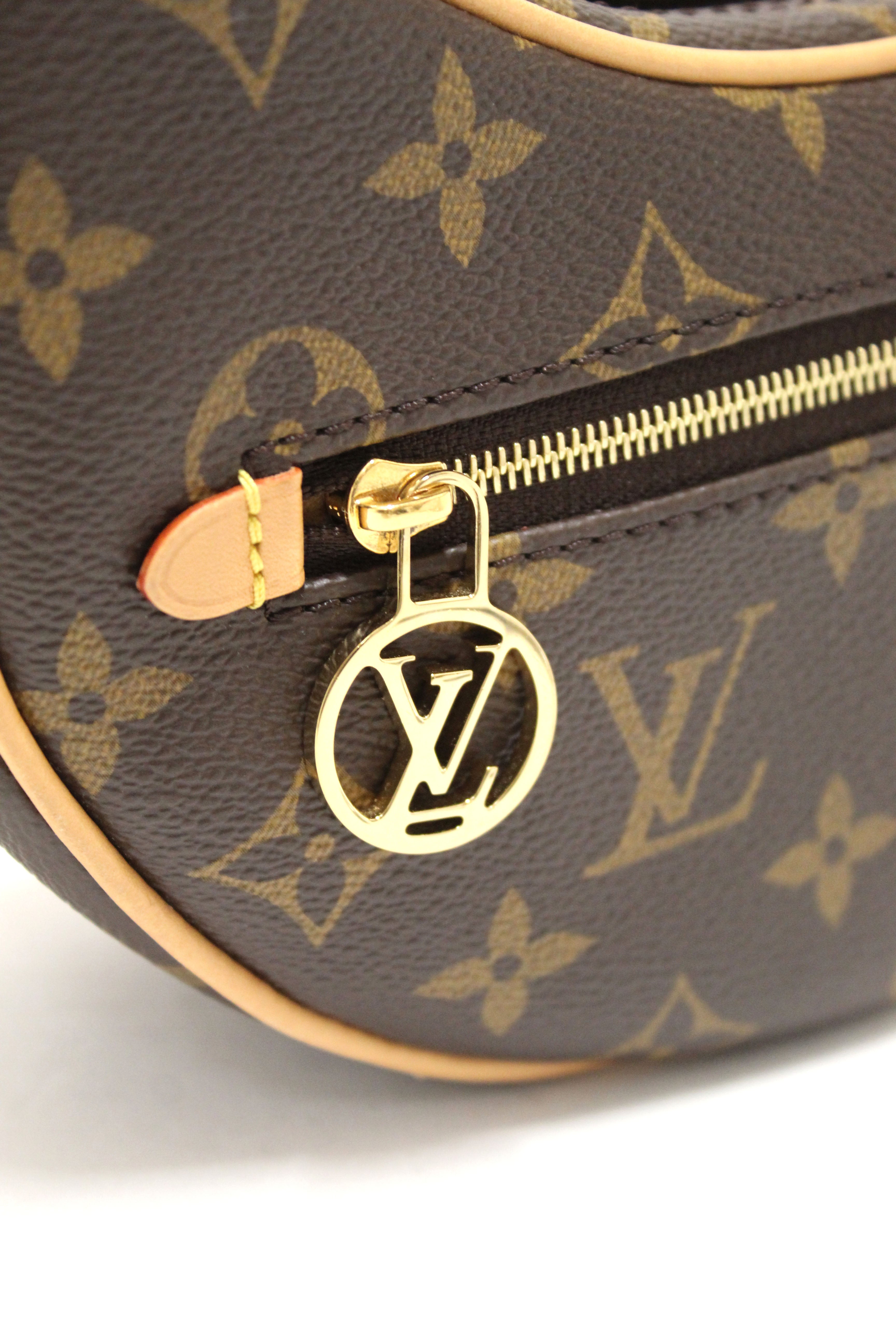 Authentic Louis Vuitton Classic Monogram Canvas Loop Shoulder Crossbody Bag