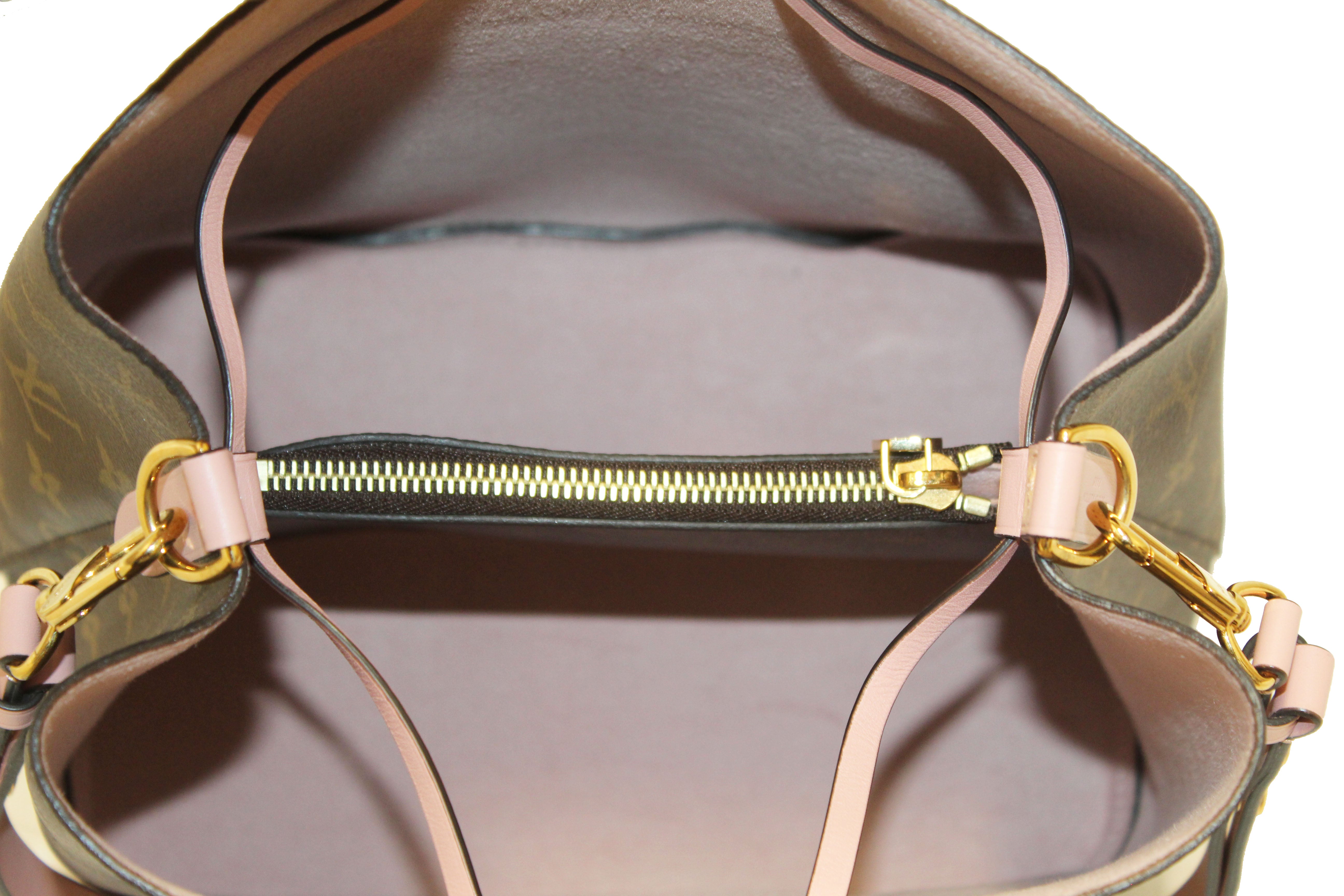 Authentic Louis Vuitton Monogram Canvas Pink NeoNoe Drawstring Bucket Shoulder Bag
