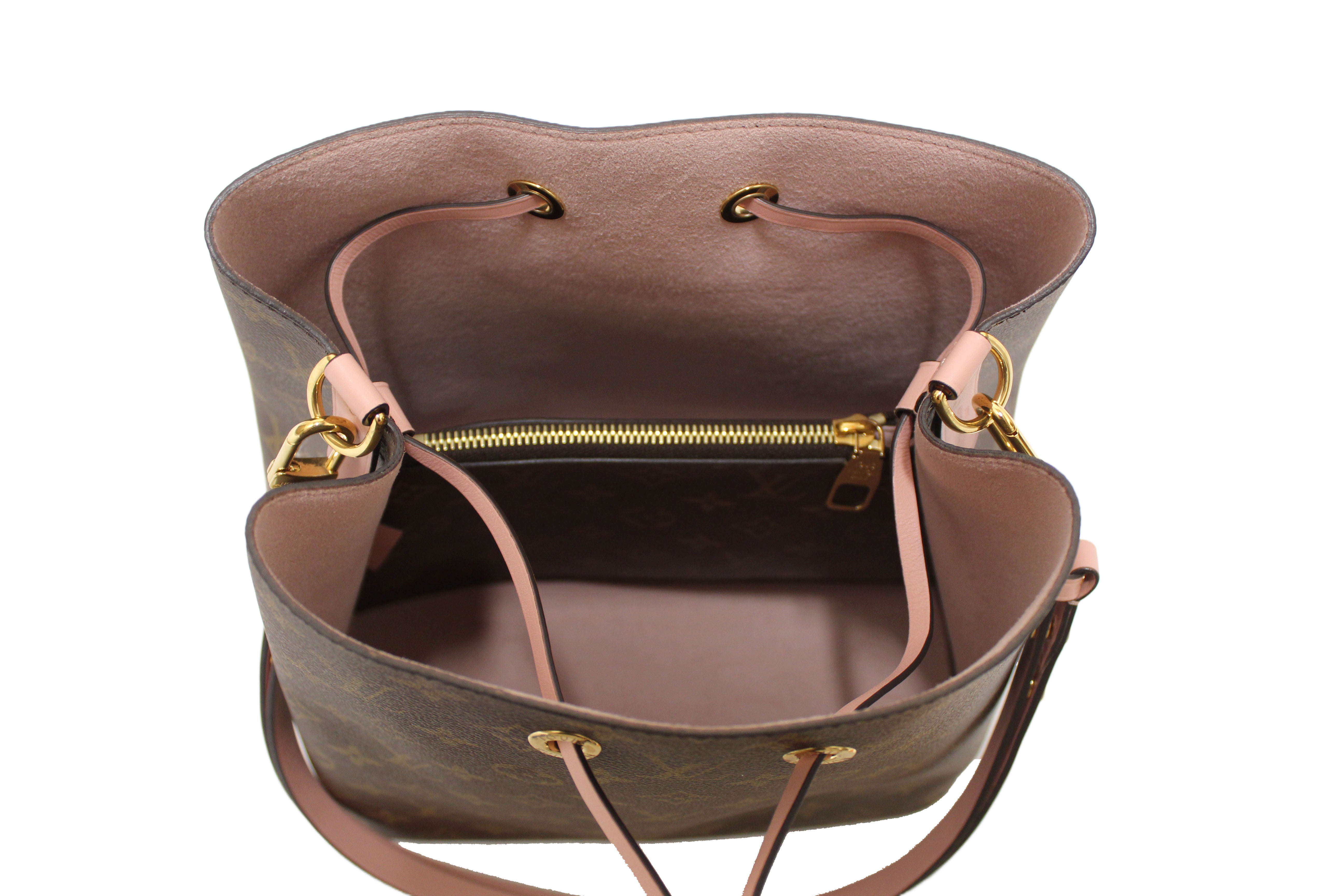 Authentic Louis Vuitton Monogram Canvas Pink NeoNoe Drawstring Bucket Shoulder Bag