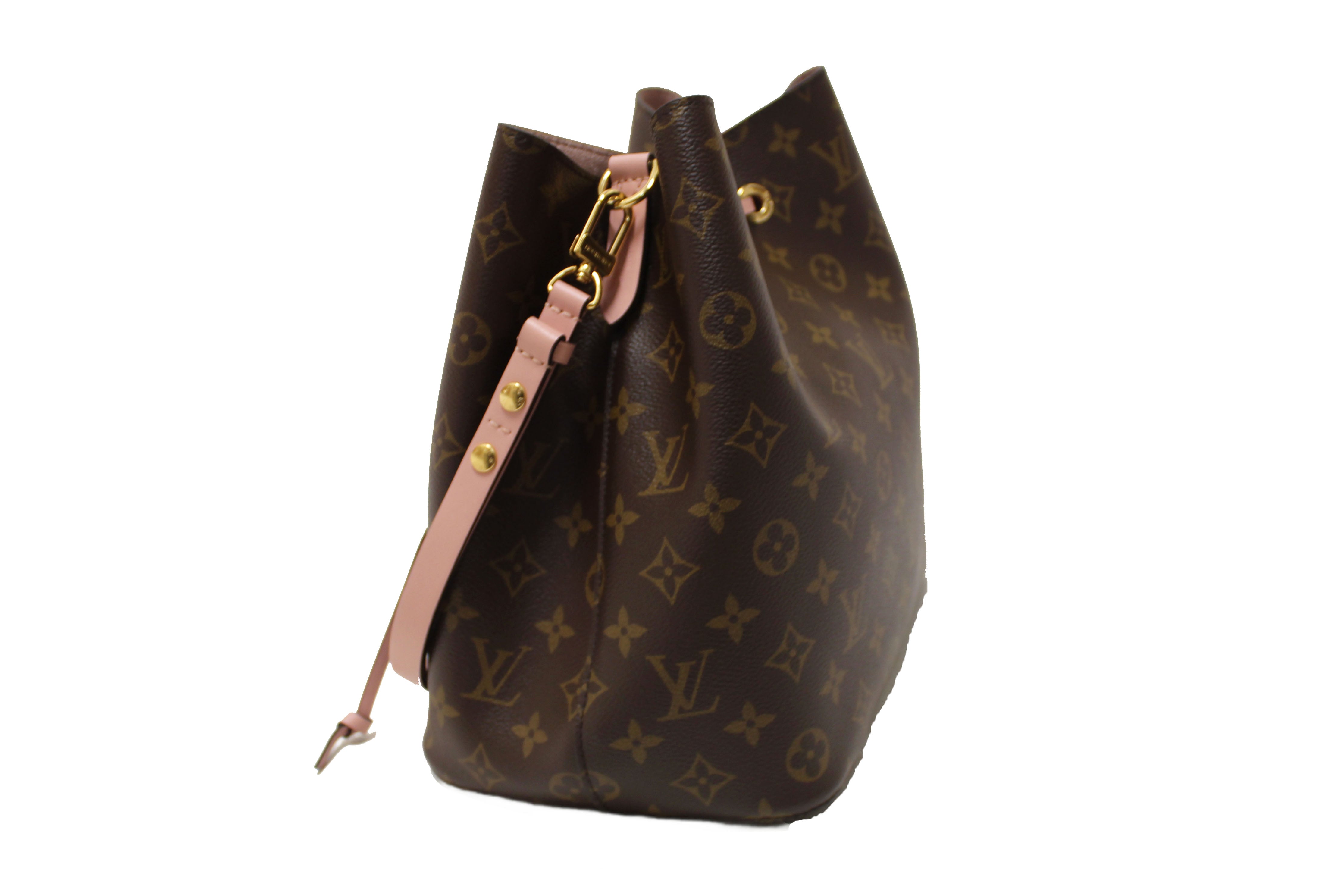 Authentic Louis Vuitton Monogram Canvas Pink NeoNoe Drawstring Bucket Shoulder Bag