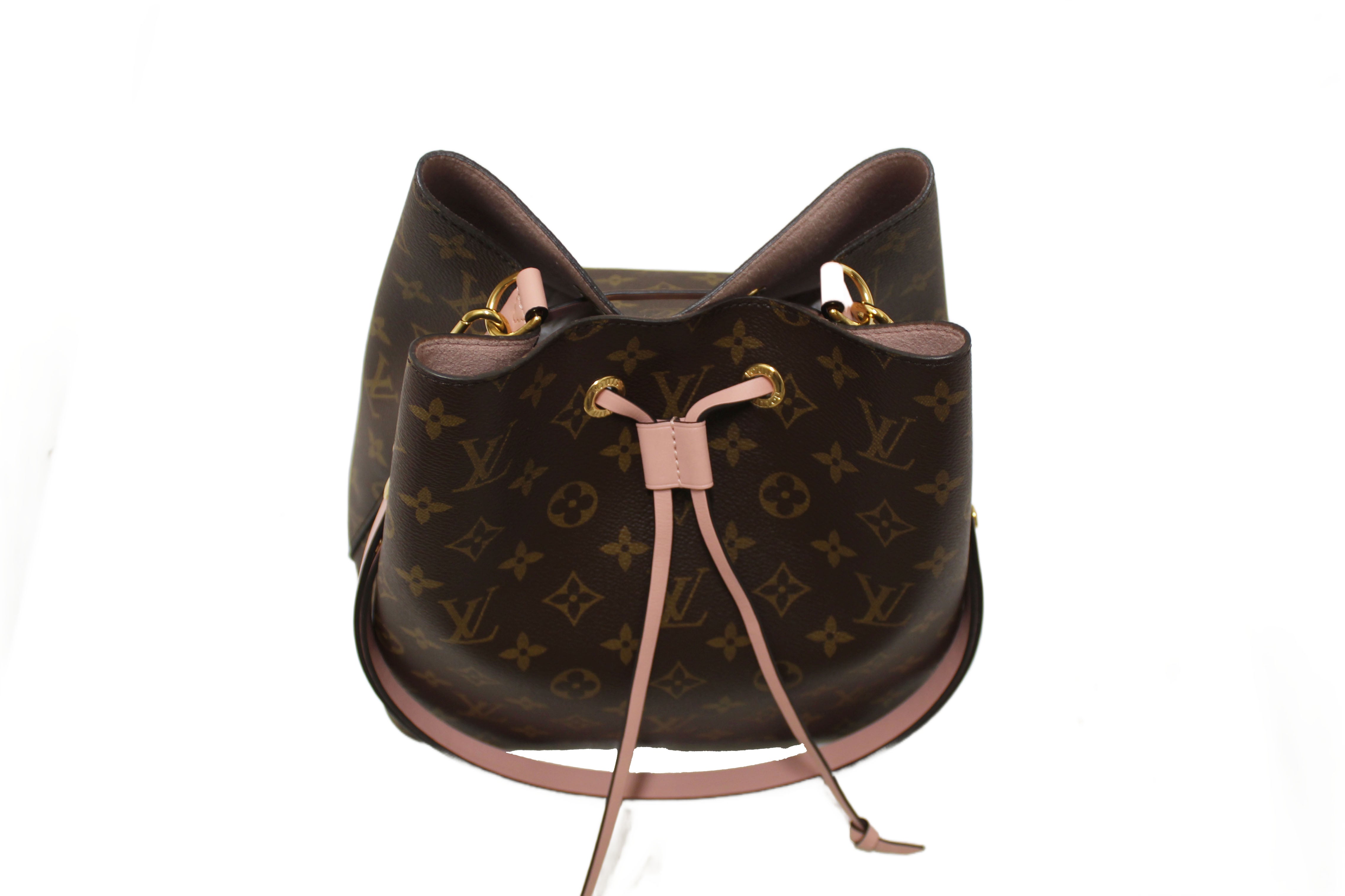 Authentic Louis Vuitton Monogram Canvas Pink NeoNoe Drawstring Bucket Shoulder Bag