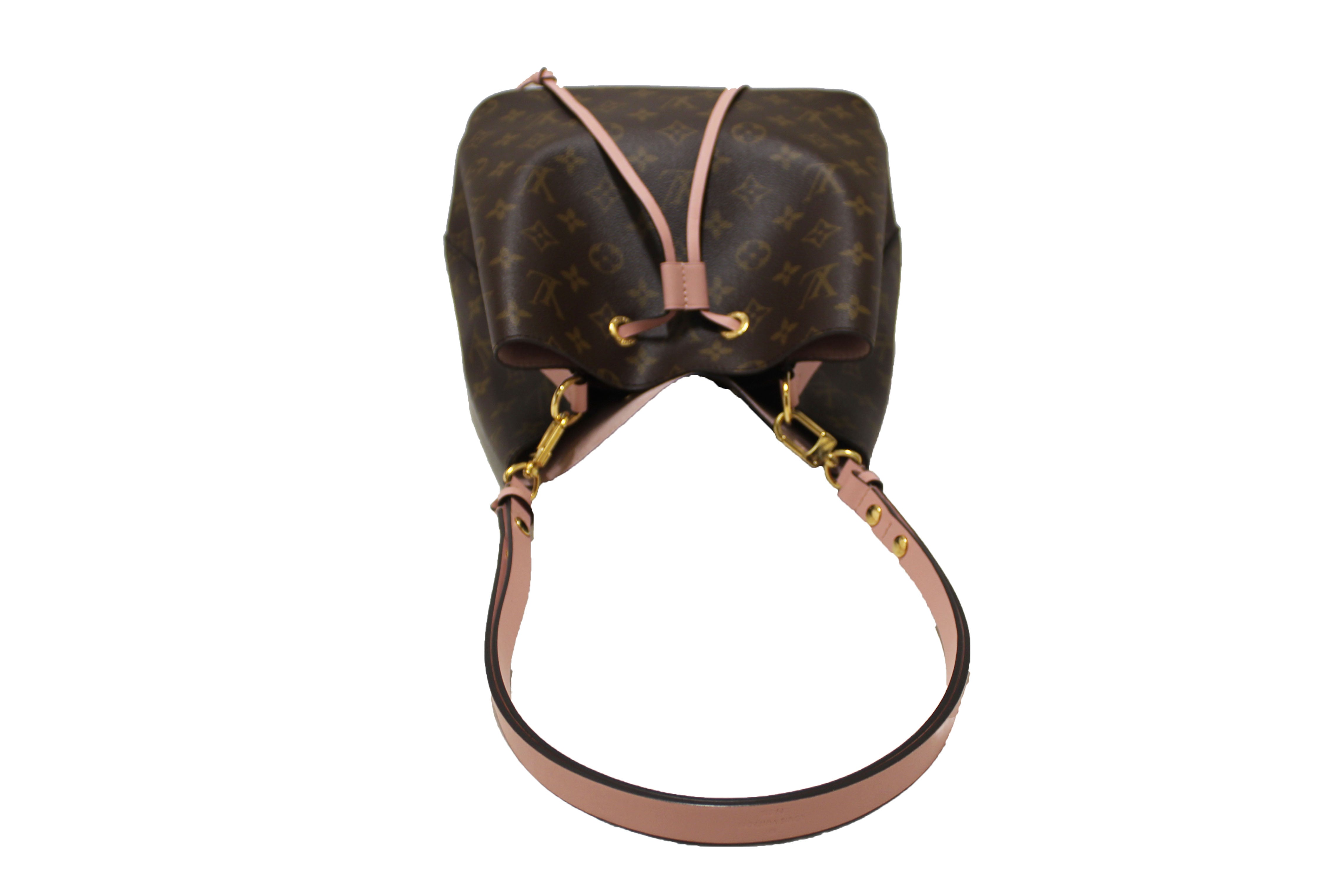 Authentic Louis Vuitton Monogram Canvas Pink NeoNoe Drawstring Bucket Shoulder Bag