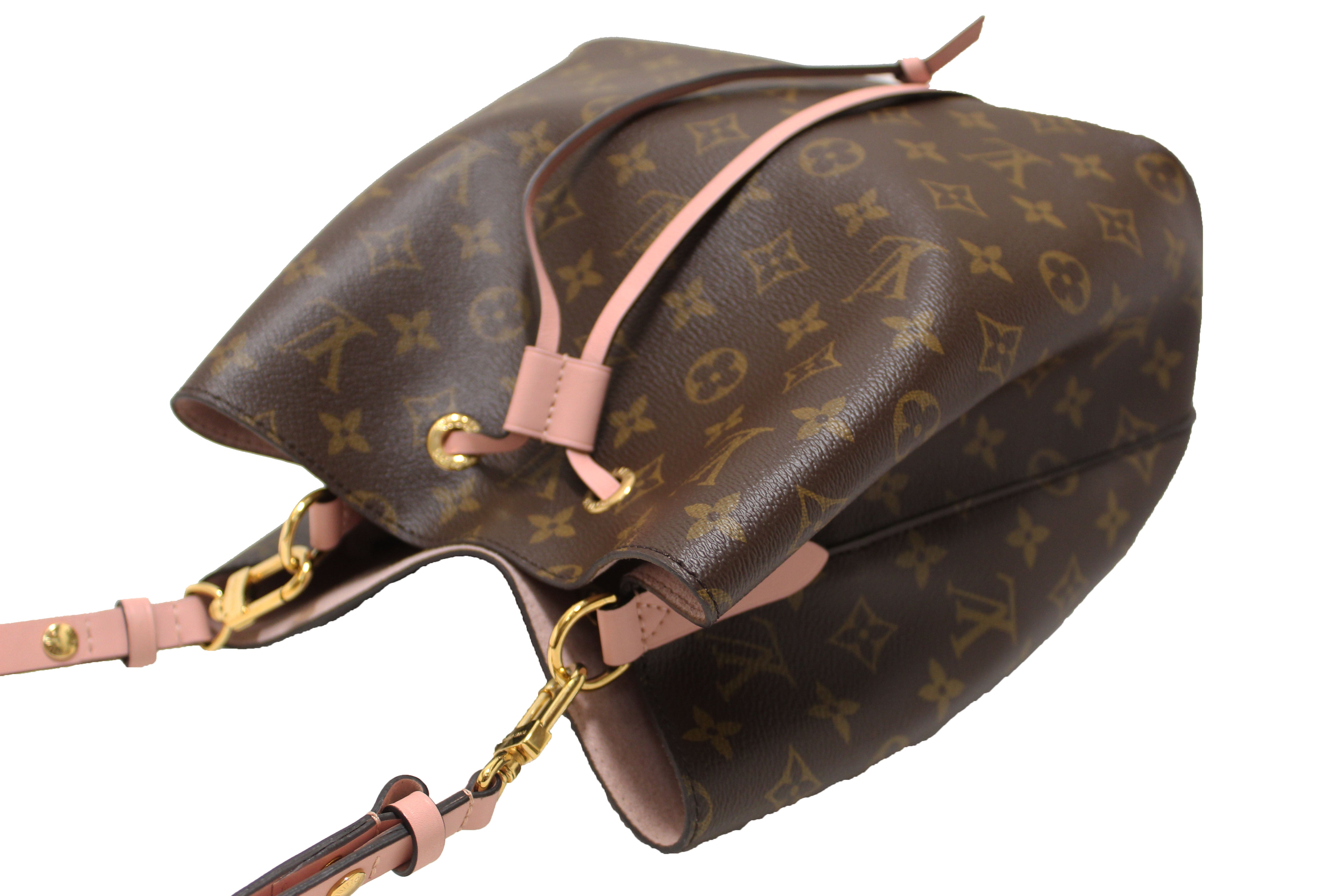 Authentic Louis Vuitton Monogram Canvas Pink NeoNoe Drawstring Bucket Shoulder Bag