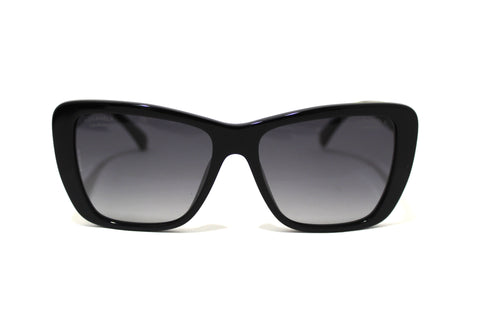 Authentic Chanel Black Polarized Butterfly Sunglasses 71548A