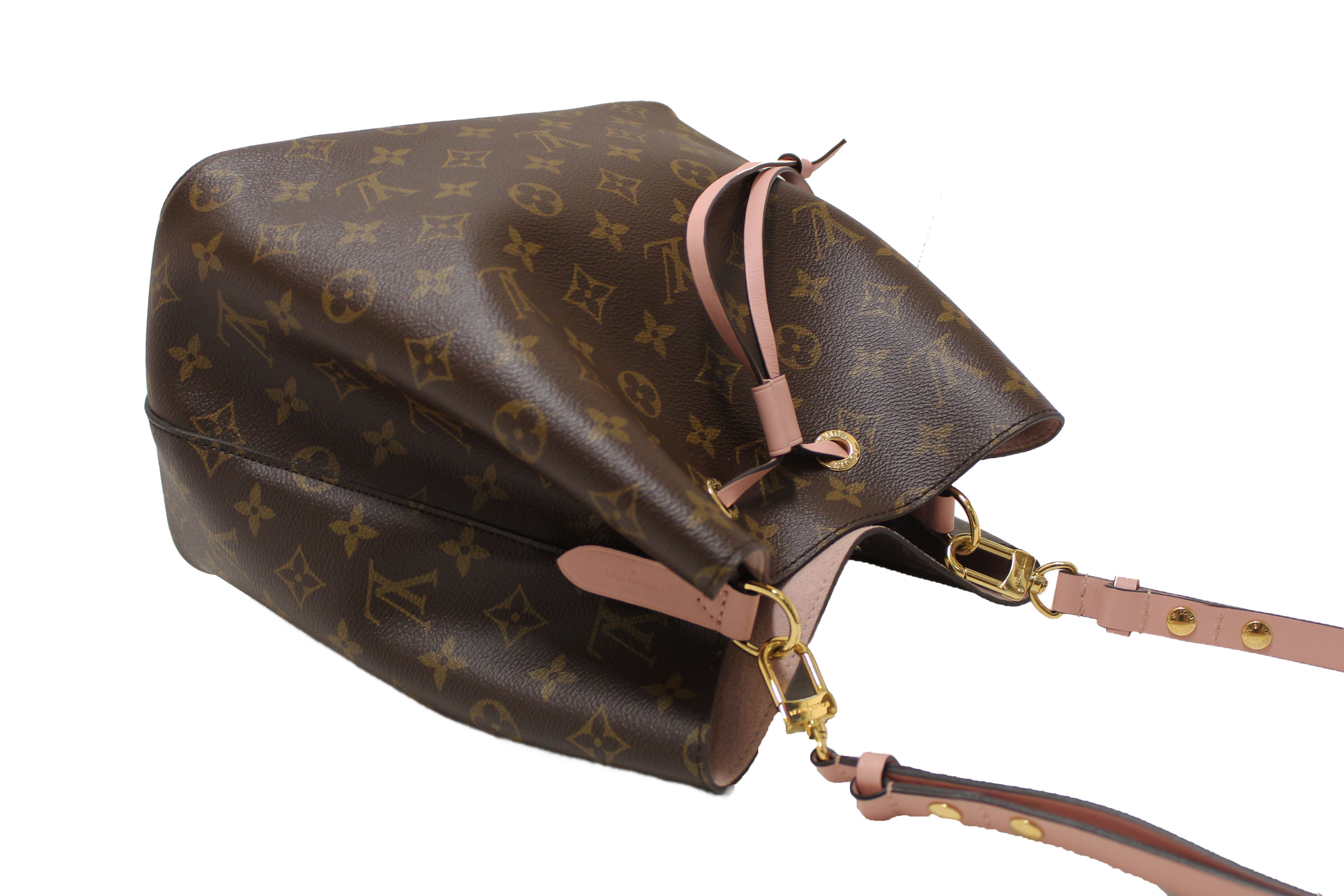 Authentic Louis Vuitton Monogram Canvas Pink NeoNoe Drawstring Bucket Shoulder Bag