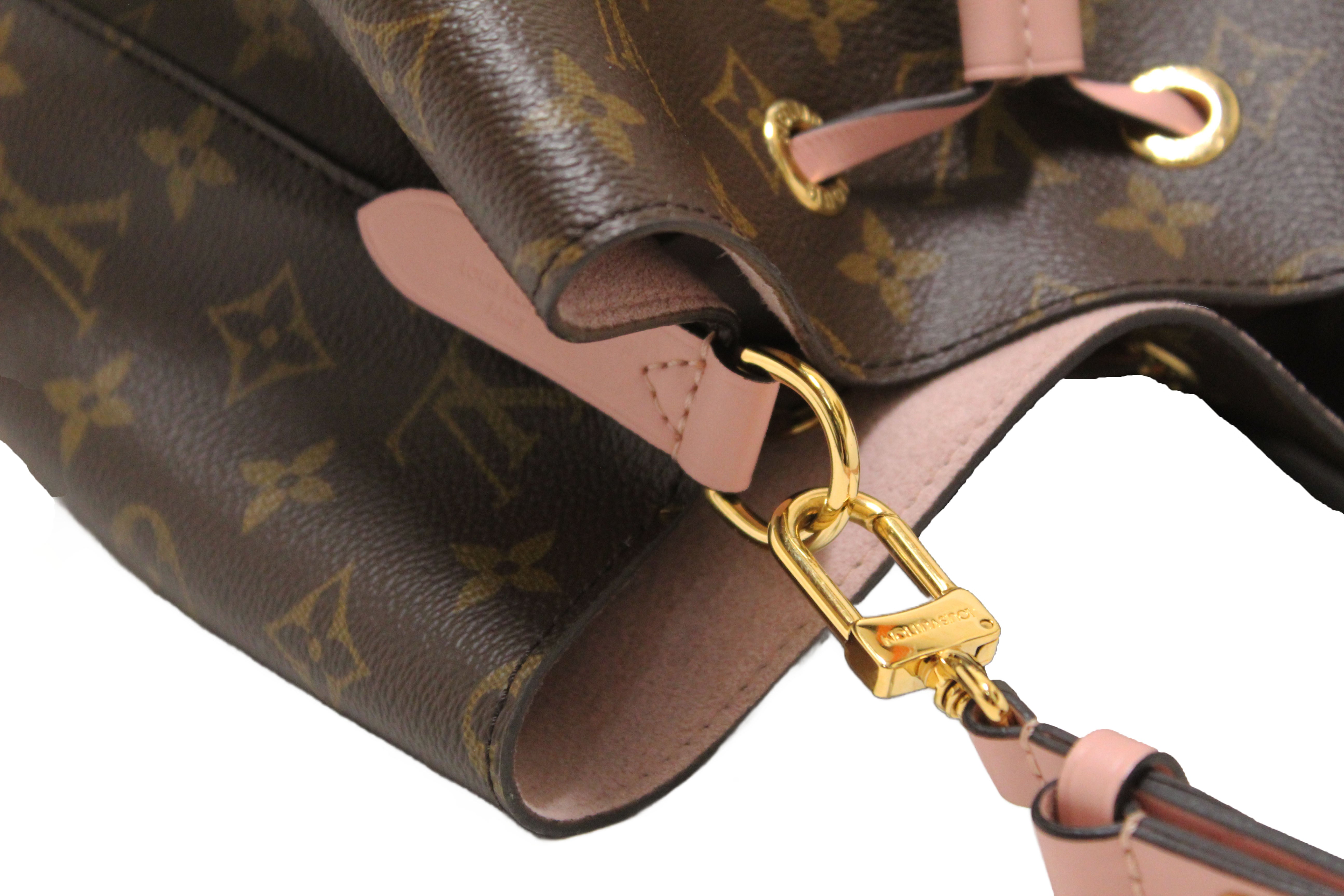 Authentic Louis Vuitton Monogram Canvas Pink NeoNoe Drawstring Bucket Shoulder Bag