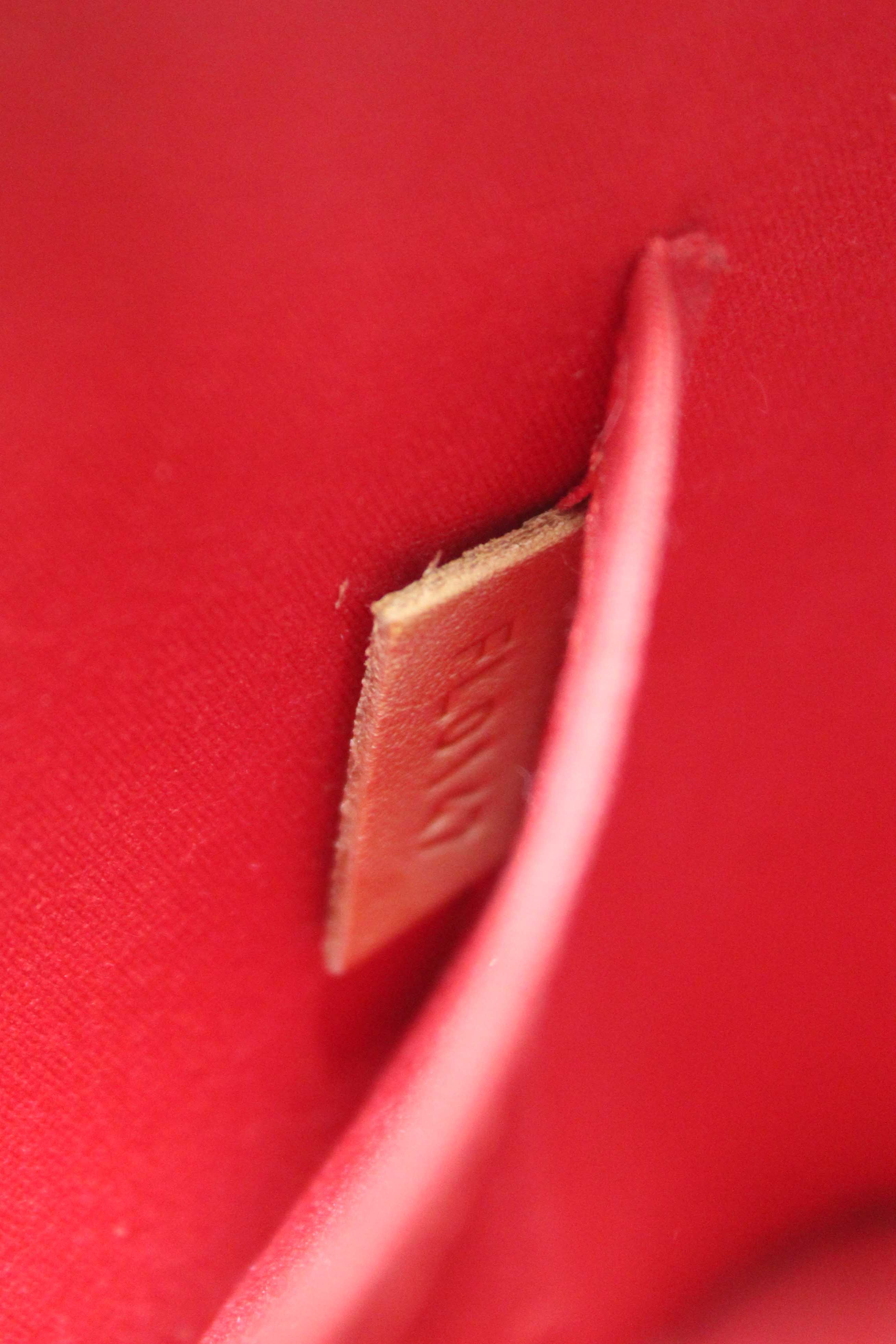 Authentic Louis Vuitton Red Vernis Leather Alma BB Hand/Crossbody Bag