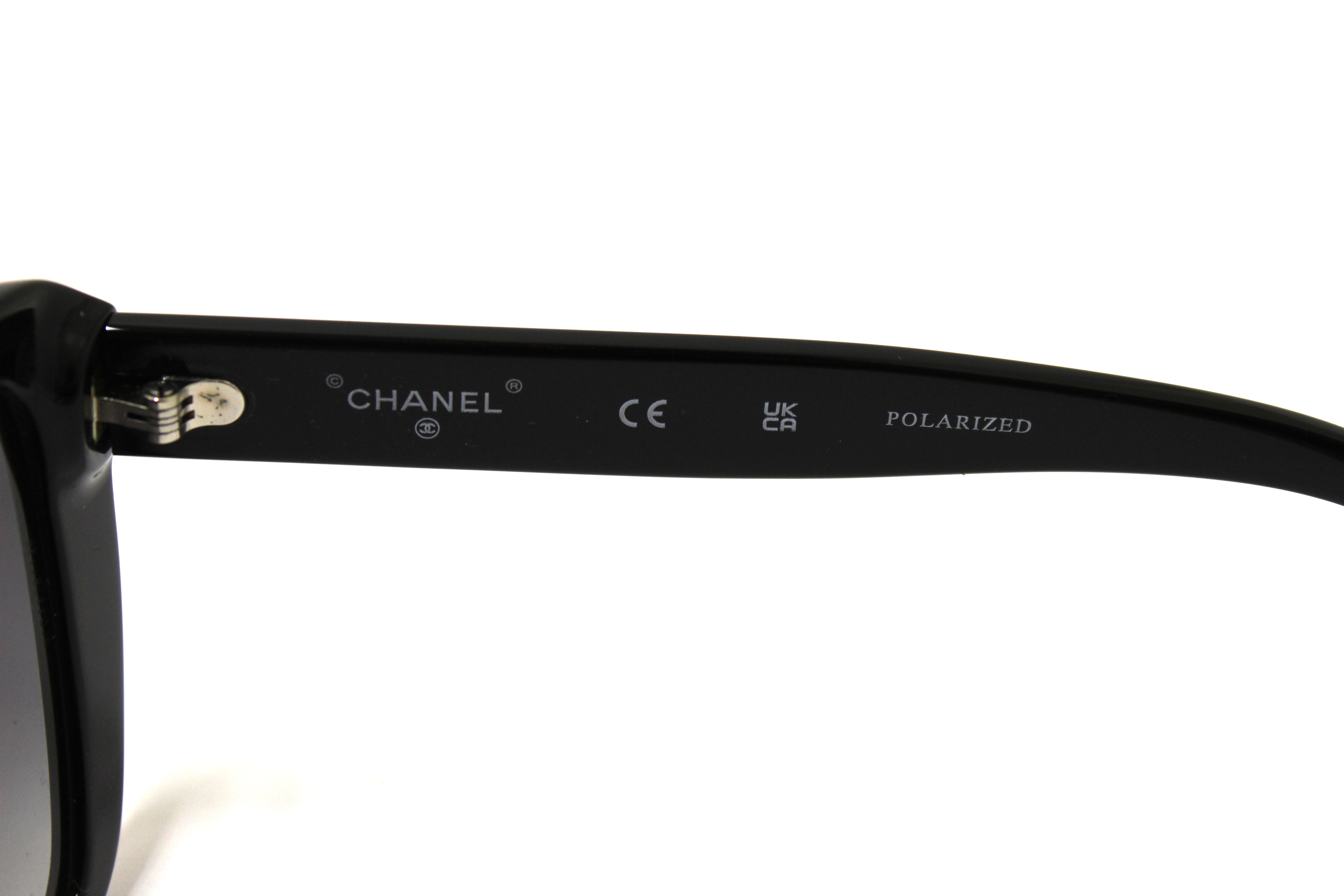 Authentic Chanel Black Polarized Butterfly Sunglasses 71548A