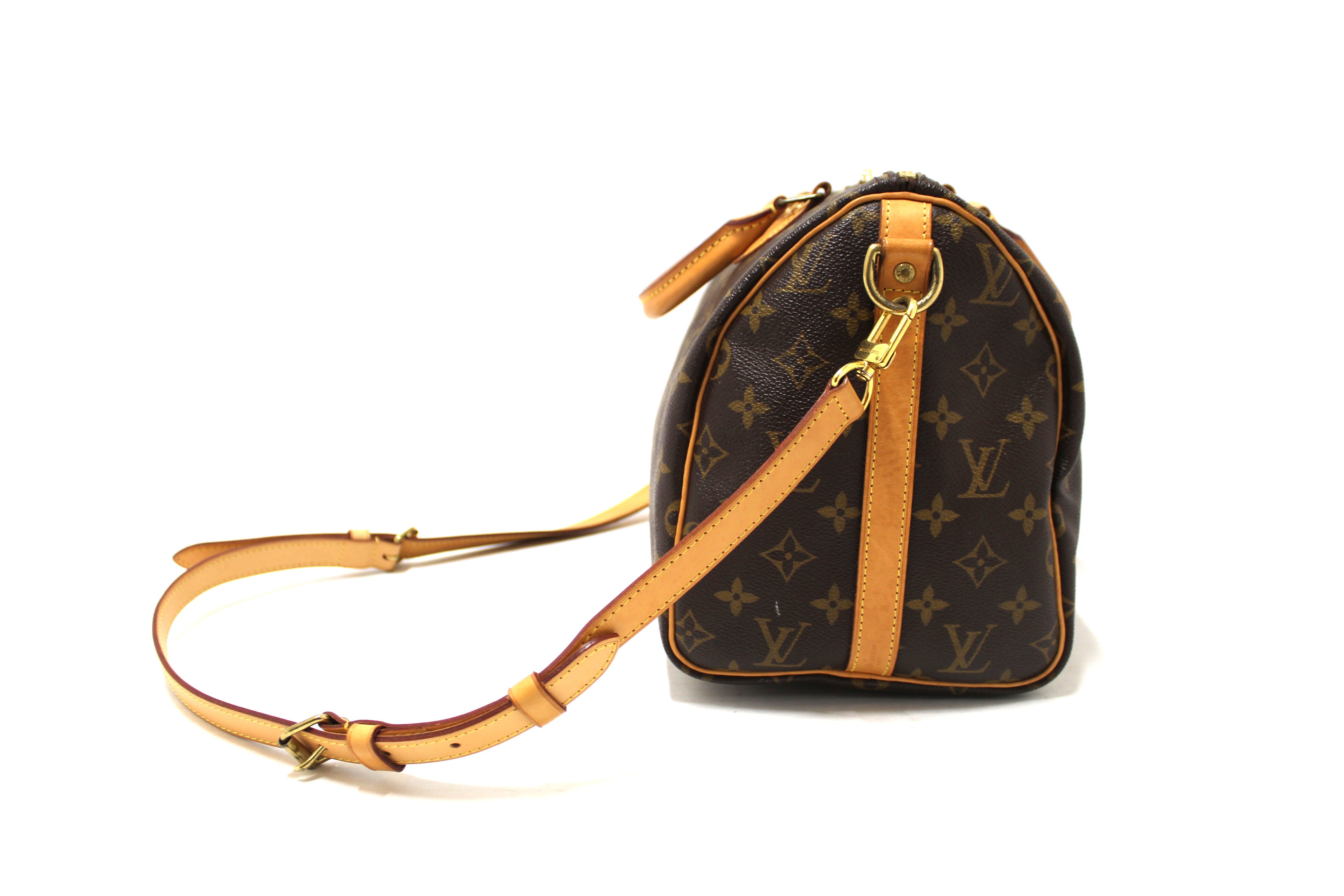 Authentic Louis Vuitton Classic Monogram Speedy 30 Bandouliere Bag