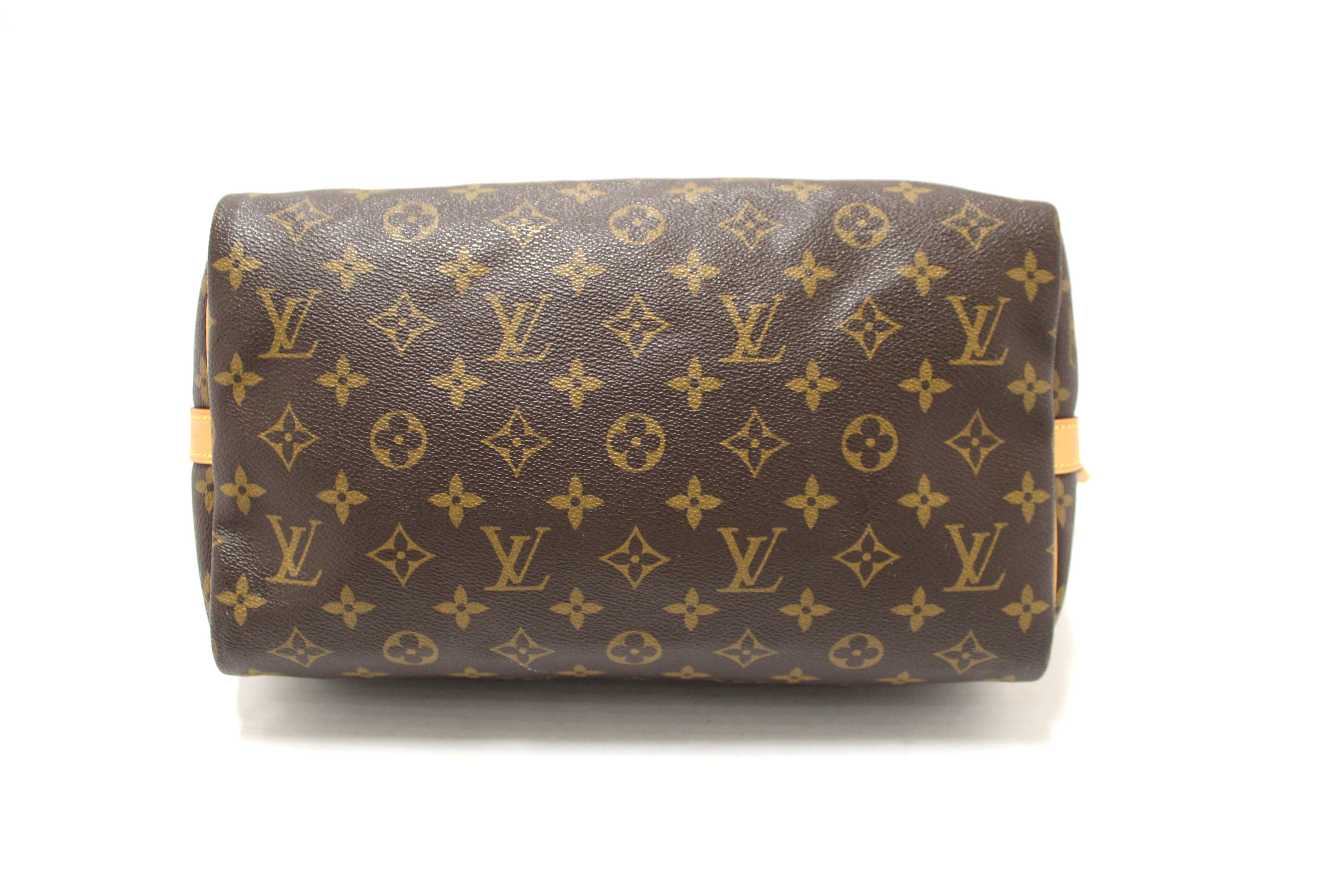 Authentic Louis Vuitton Classic Monogram Speedy 30 Bandouliere Bag